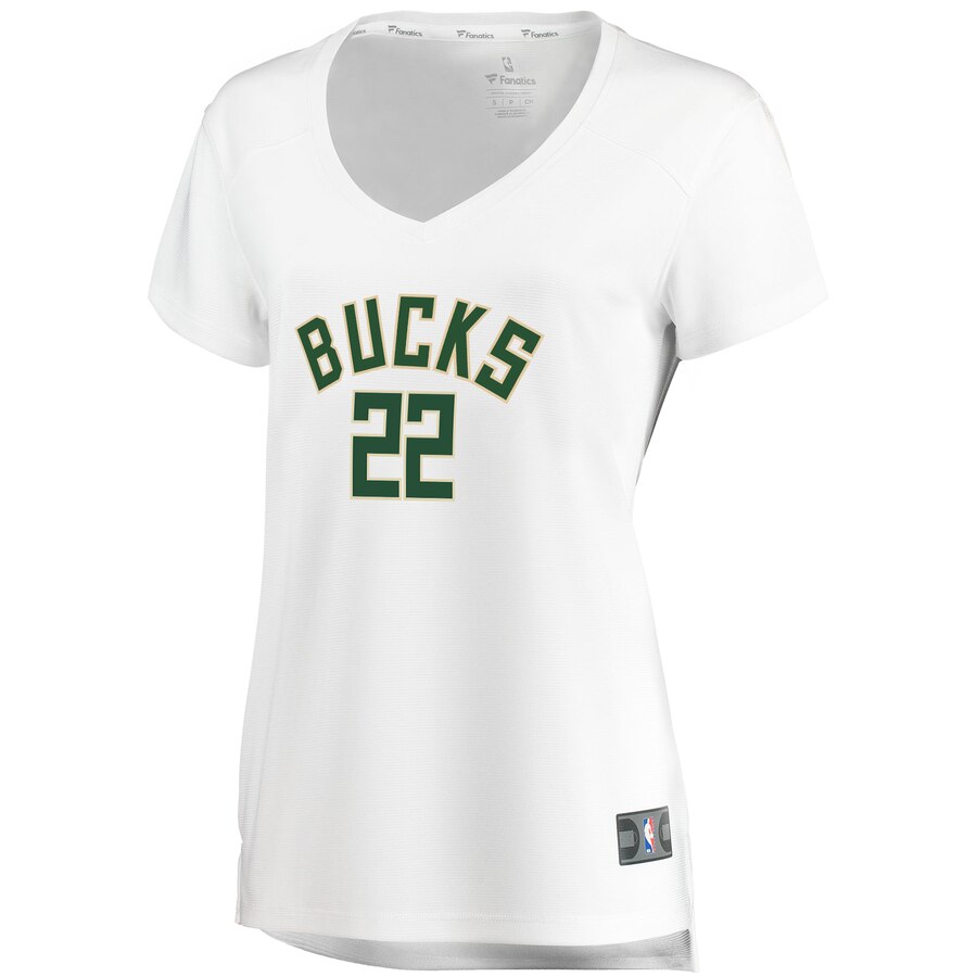 Alternative view of Khris Middleton Milwaukee Bucks Fanatics Branded Women's Fast Break Replica Jersey White - Association Edition
