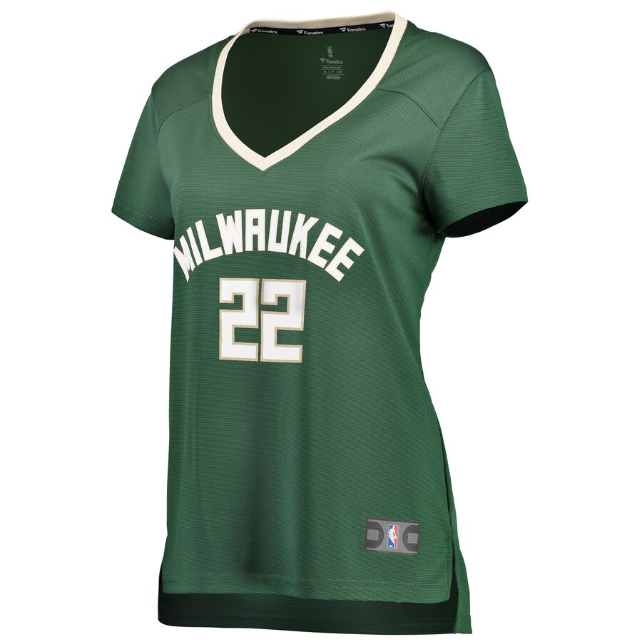 Alternative view of Khris Middleton Milwaukee Bucks Fanatics Branded Women's Fast Break Replica Player Jersey - Icon Edition - Hunter Green