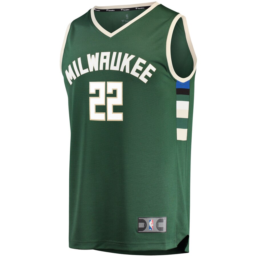 Alternative view of Khris Middleton Milwaukee Bucks Fanatics Branded Youth Fast Break Player Jersey Green – Icon Edition