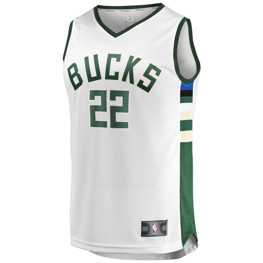 Alternative view of Khris Middleton Milwaukee Bucks Fanatics Branded Youth Fast Break Replica Player Jersey - Association Edition - White