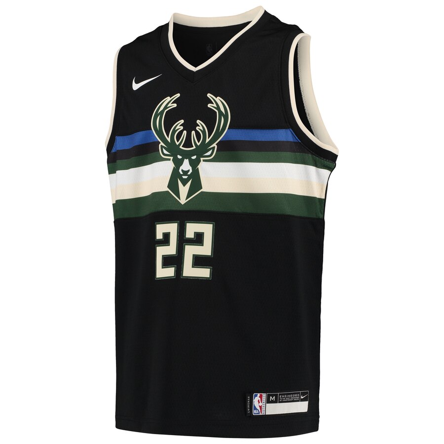 Alternative view of Khris Middleton Milwaukee Bucks Youth Swingman Player Jersey - Statement Edition - Black
