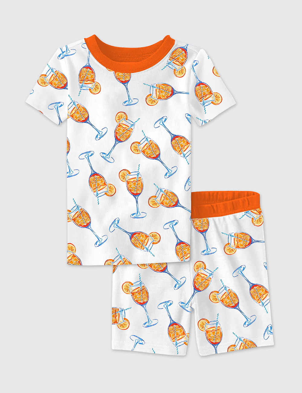 Kid's Aperol Spritz Trio Watercolor Short Sleeve Pajama Set