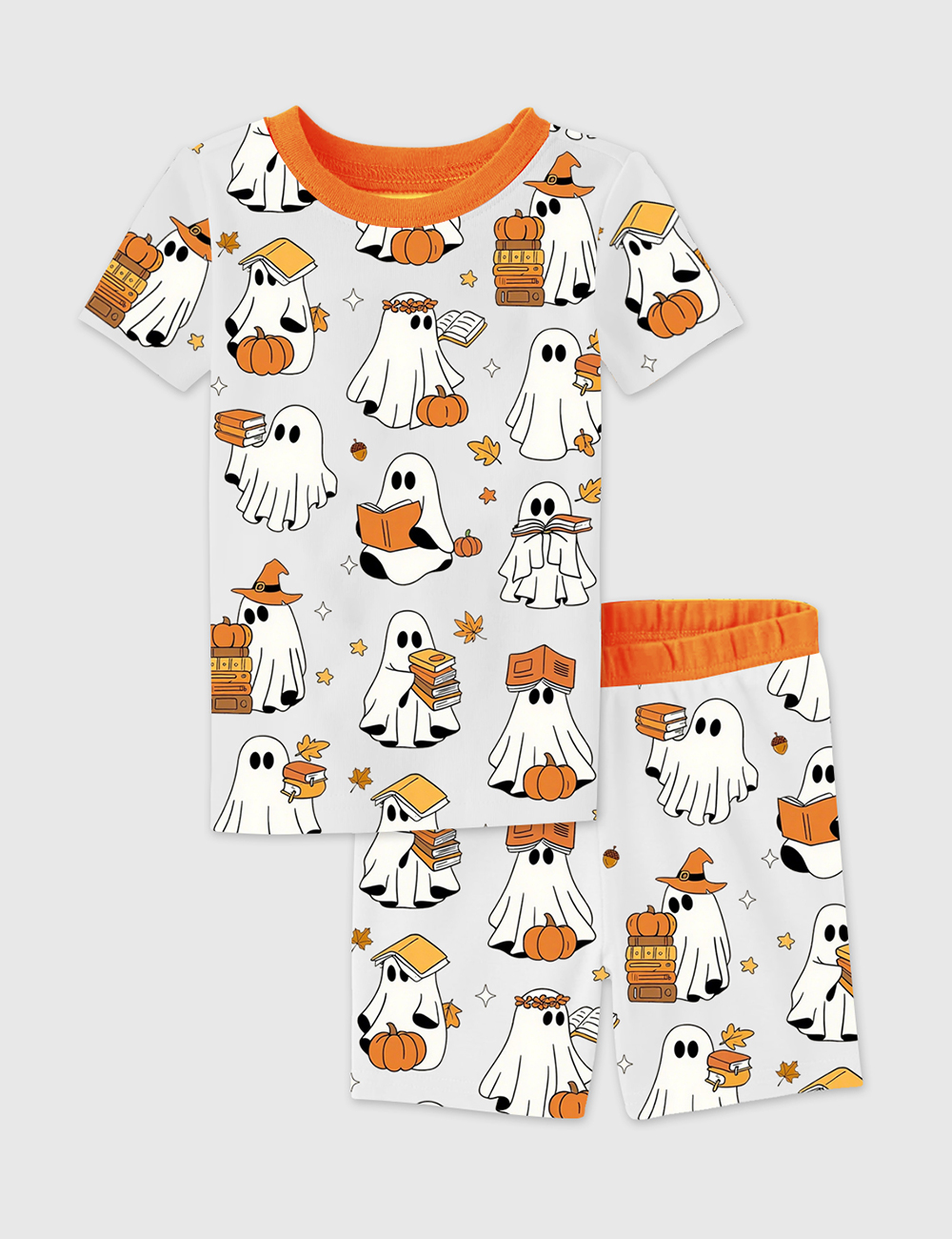 Kid's Ghost Books Halloween Short Sleeve Pajama Set
