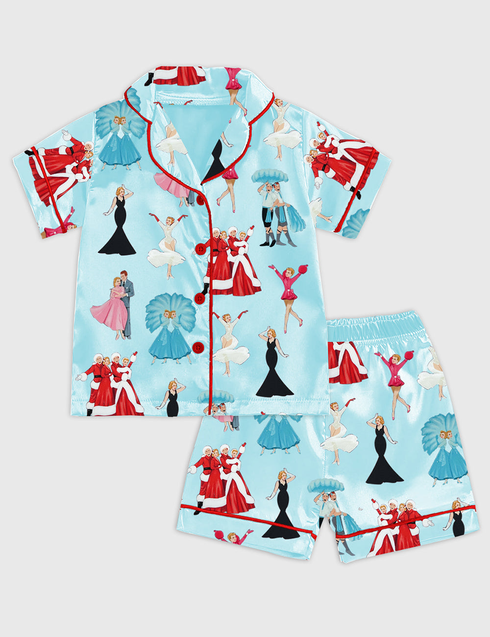 Alternative view of Kid's White Christmas Movie Satin Pajama Set