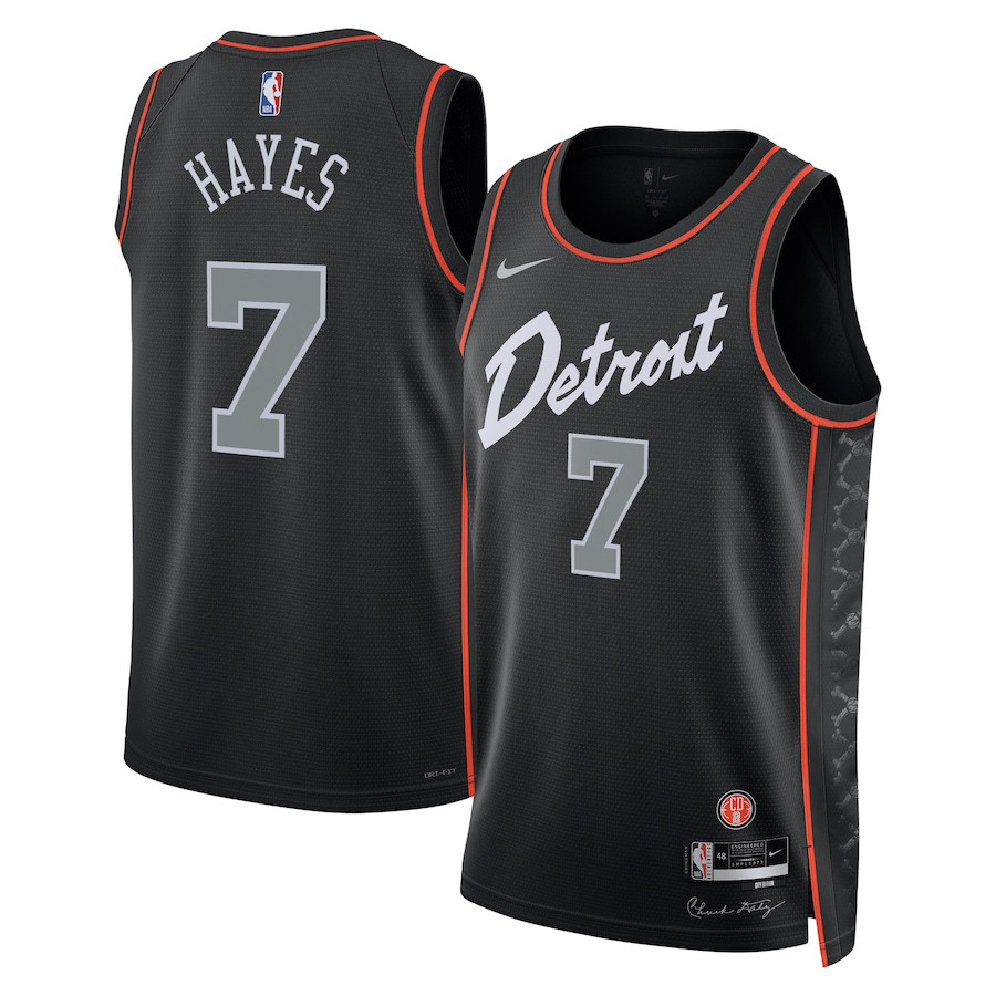 Killian Hayes 7 Detroit Pistons 2023/24 City Edition Swingman Jersey - Black - JS320 