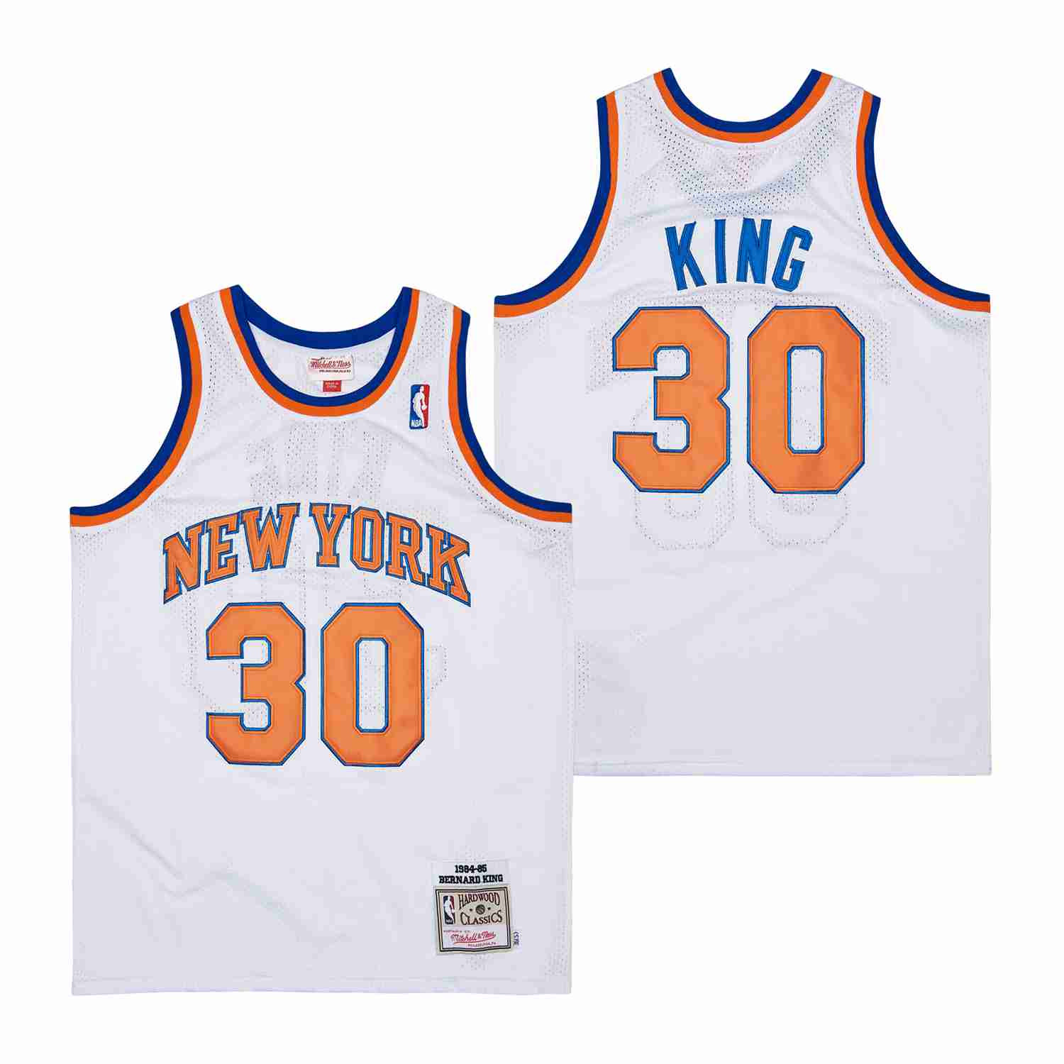 Alternative view of King 30 New York Knicks Throwback Swingman Jersey - White - JS972 