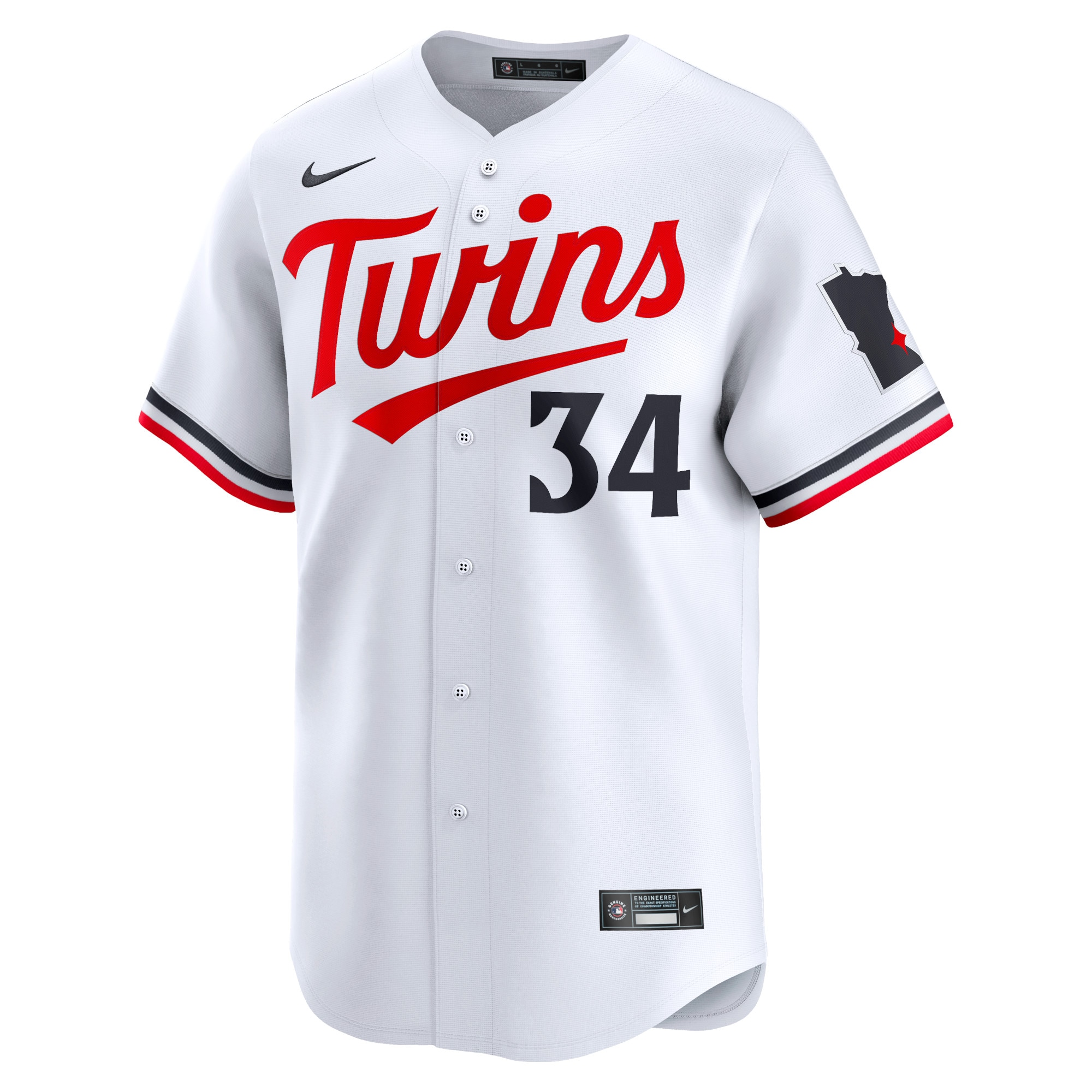 Alternative view of Kirby Puckett Minnesota Twins Home Limited Player Jersey - White