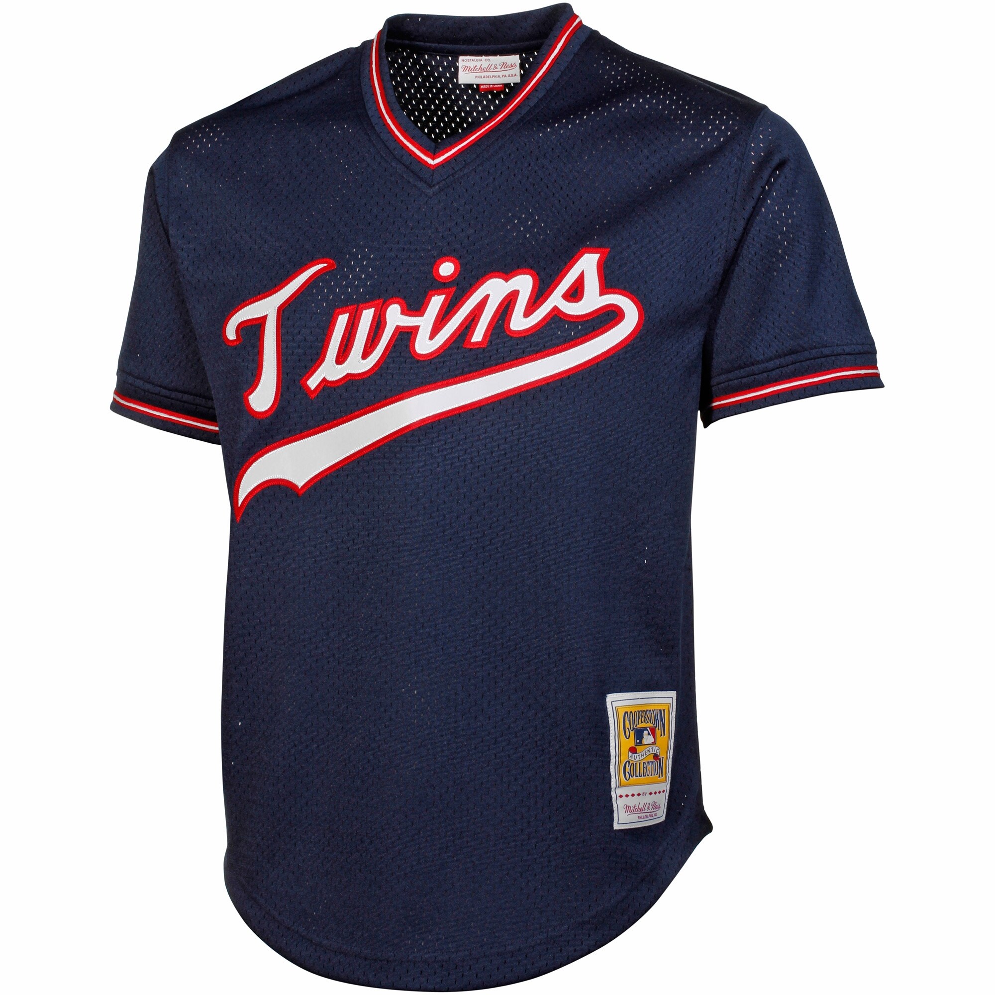 Alternative view of Kirby Puckett Minnesota Twins Mitchell & Ness 1985 Authentic Cooperstown Collection Mesh Batting Practice Jersey - Navy