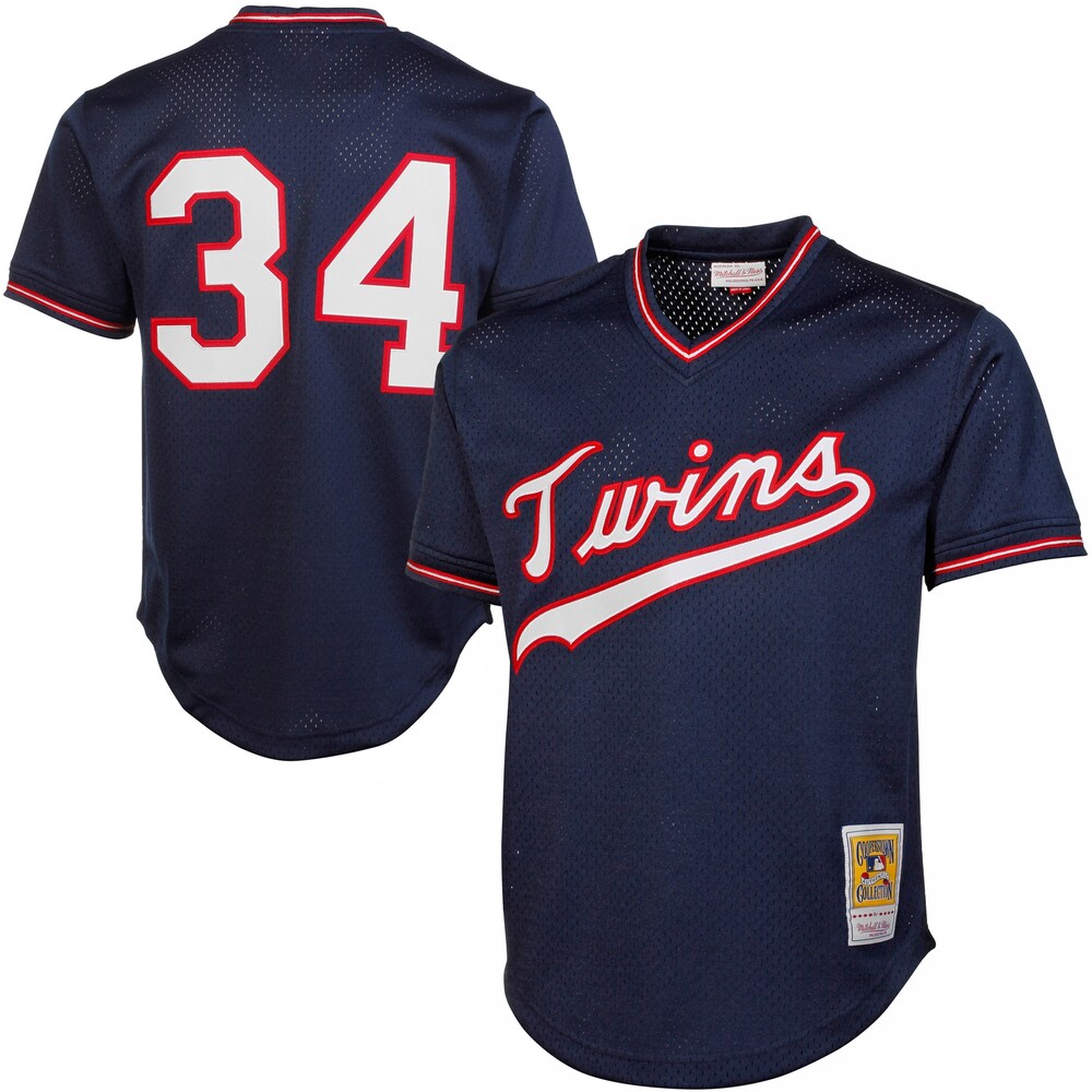 Kirby Puckett Minnesota Twins Mitchell & Ness 1985 Cooperstown Collection Mesh Batting Practice Jersey - Navy