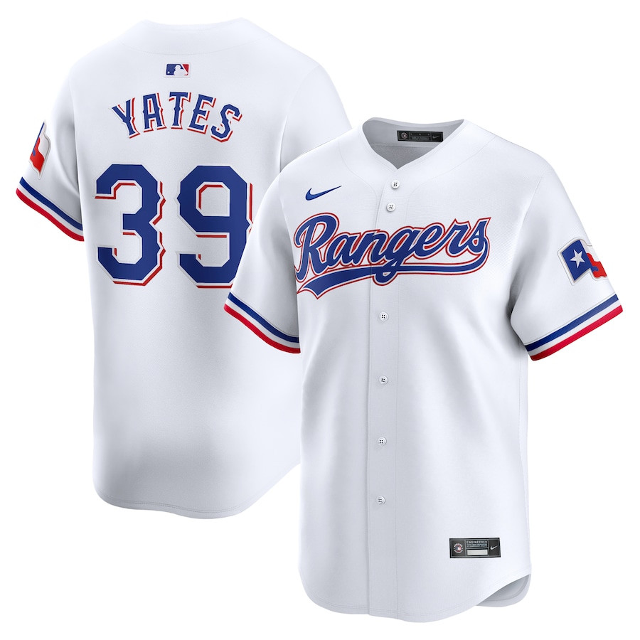 Kirby Yates 39 Texas Rangers Home Limited Men Jersey - White - JS698 