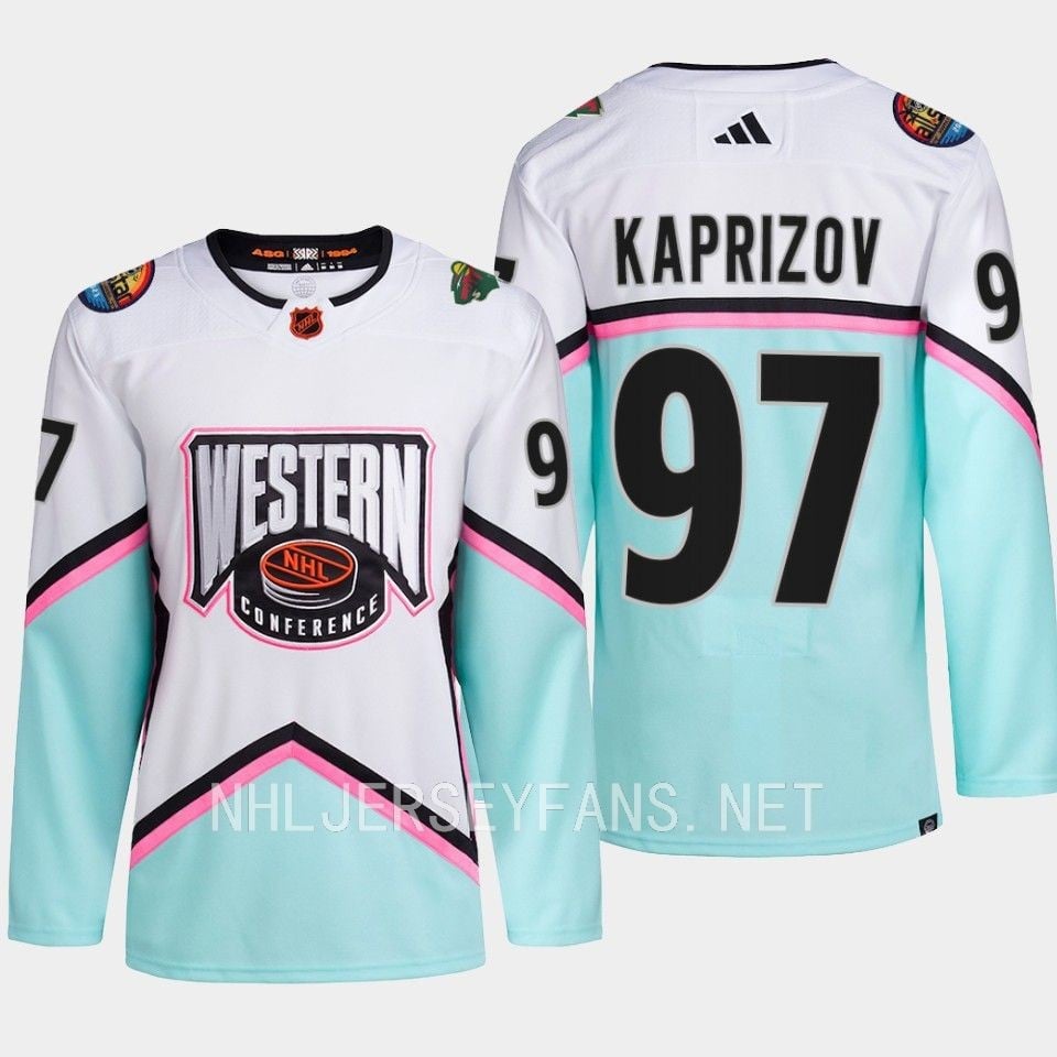 Alternative view of Kirill Kaprizov 97 Minnesota Wild 2023 All-Star Game Jersey White Equipment - JS177 