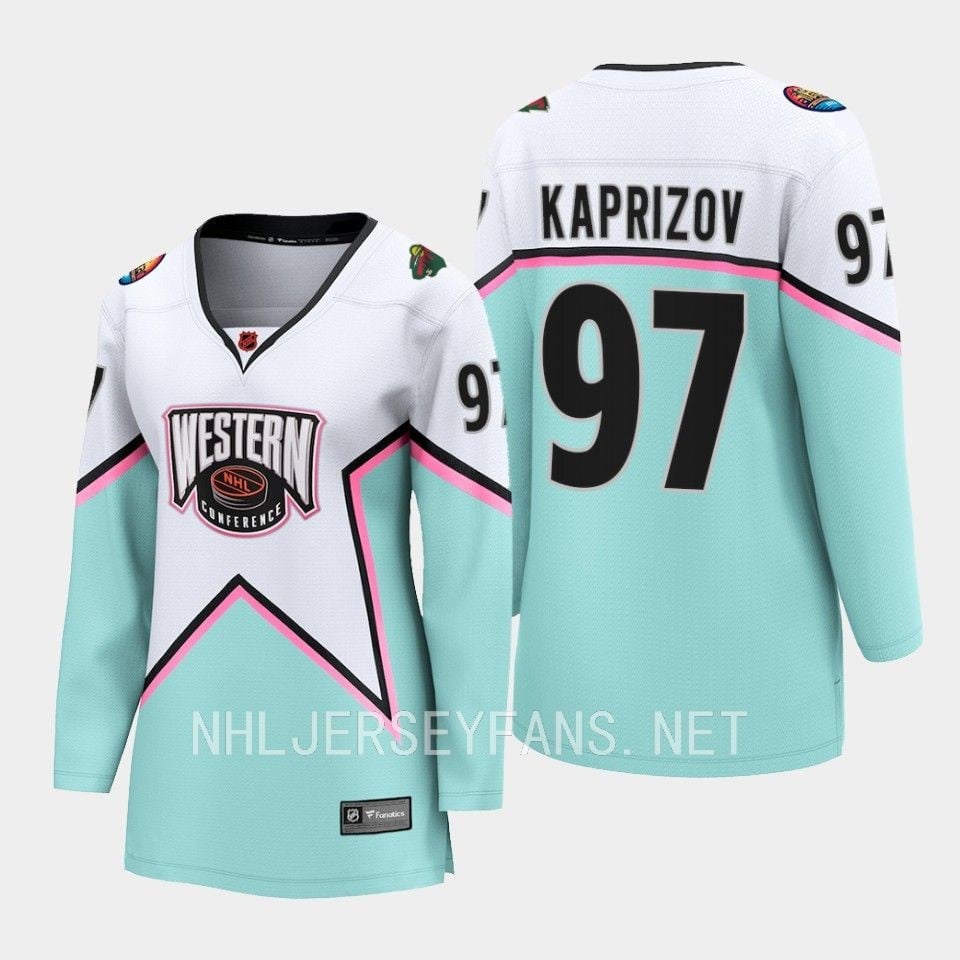 Kirill Kaprizov 97 Minnesota Wild White 2023 All-Star Western Conference Jersey Women - JS854 