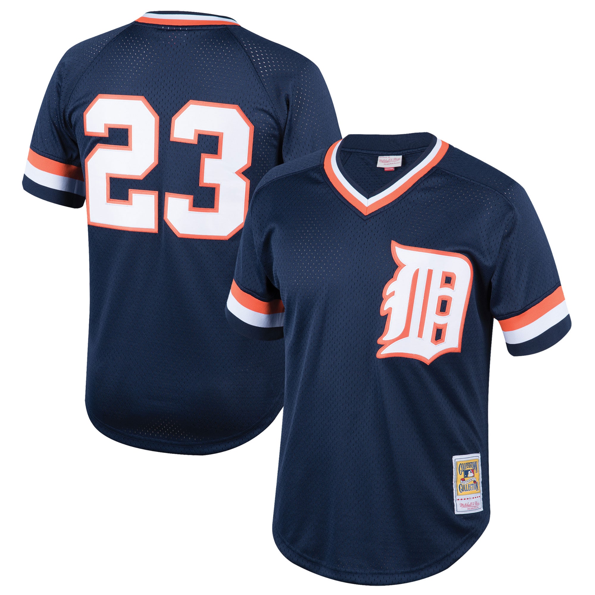 Alternative view of Kirk Gibson Detroit Tigers Mitchell & Ness Youth Cooperstown Collection Mesh Batting Practice Jersey - Navy