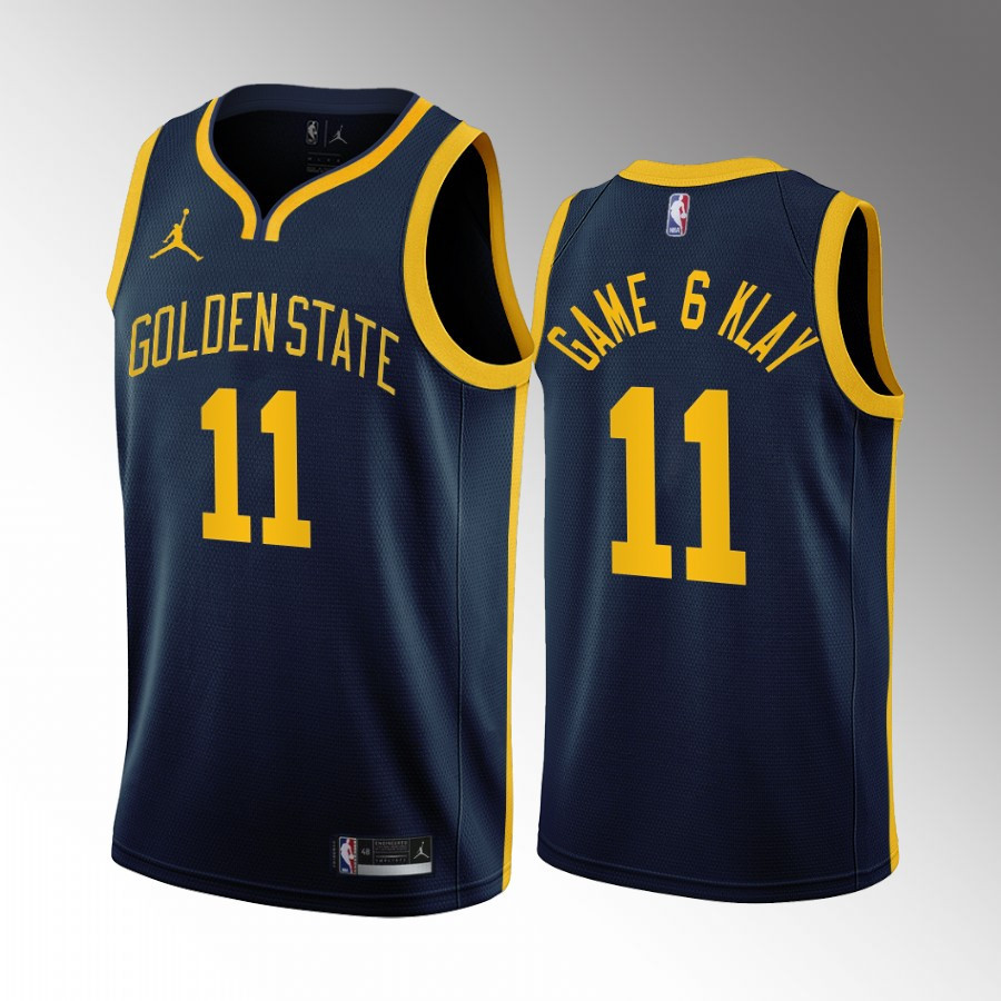 Klay Thompson 11 Game 6 Klay Golden State Warriors Navy Jersey Statement - JS196 