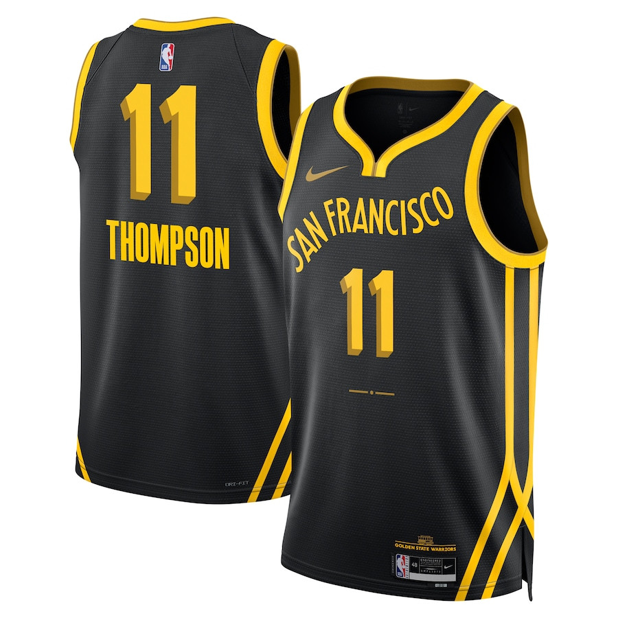 Klay Thompson 11 Golden State Warriors 2023/24 City Edition Swingman Jersey - Black - JS645 