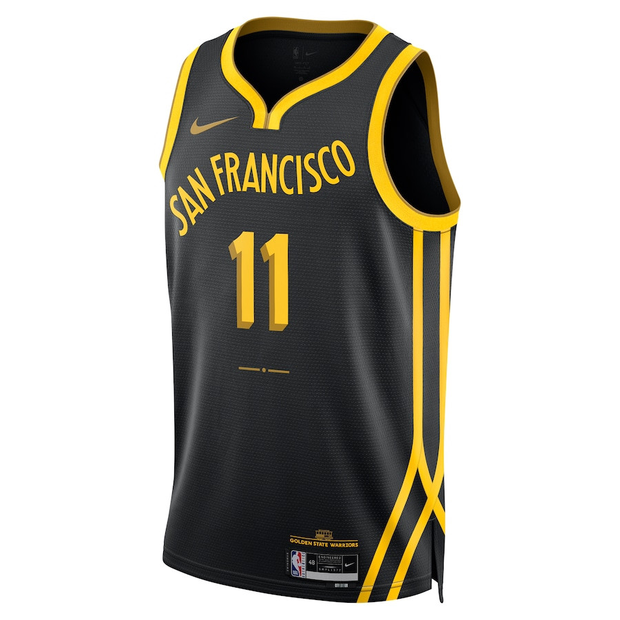 Alternative view of Klay Thompson 11 Golden State Warriors 2023/24 City Edition Swingman Jersey - Black - JS645 