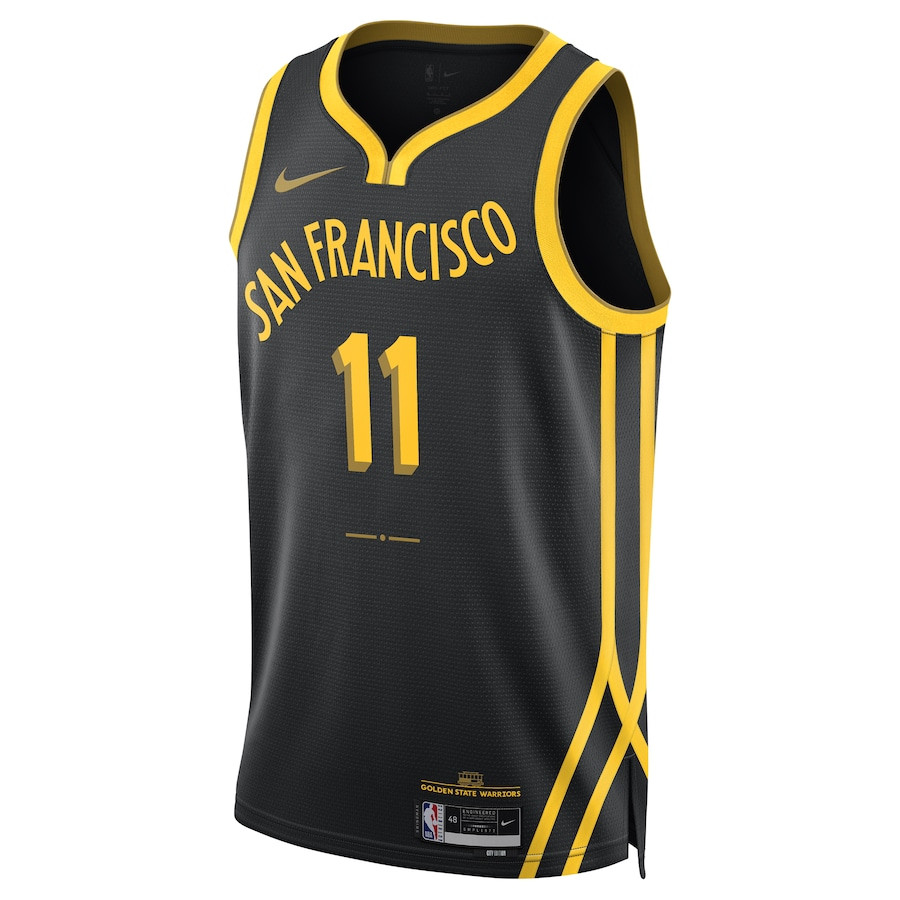Alternative view of Klay Thompson 11 Golden State Warriors 2023/24 Swingman Jersey - City Edition - Unisex Black - JS630 