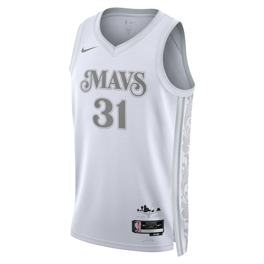 Alternative view of Klay Thompson 31 Dallas Mavericks Unisex 2024/25 Swingman Player Jersey - City Edition - White - JS351 
