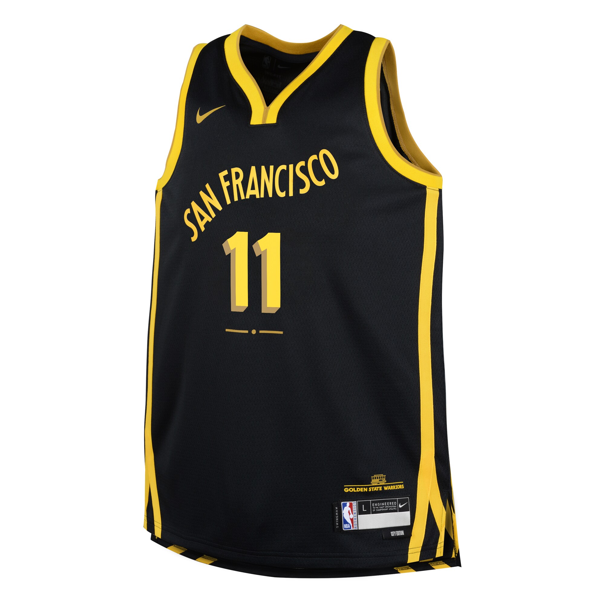 Alternative view of Klay Thompson Golden State Warriors Youth Swingman Replica Jersey - City Edition - Black