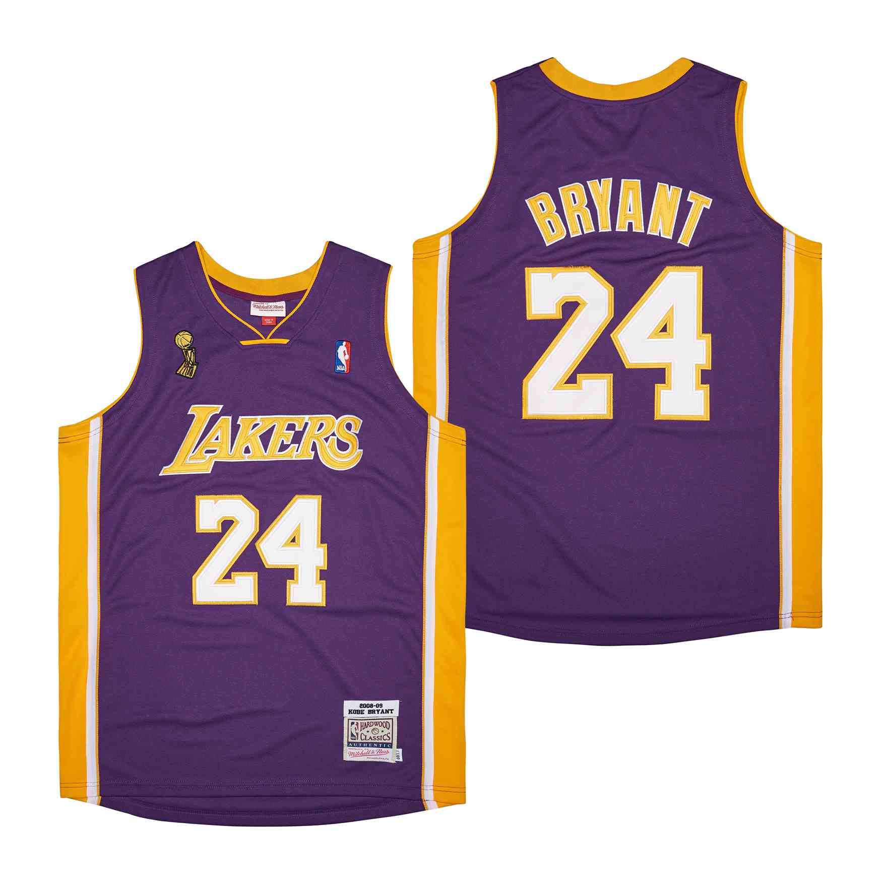 Alternative view of Kobe Bryant 24 Los Angeles Lakers Basketball Genius Retro Jersey - Purple - JS500 