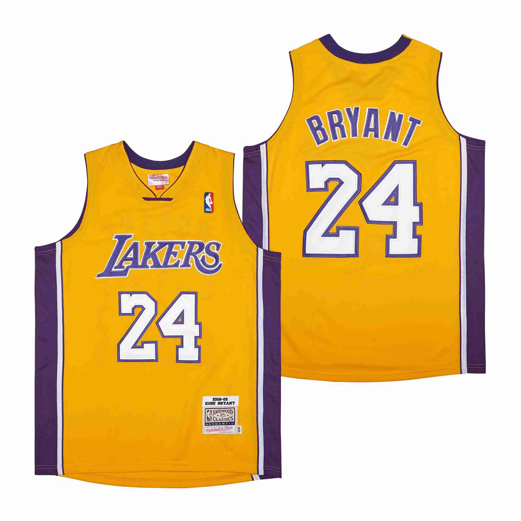 Kobe Bryant 24 Los Angeles Lakers Basketball Genius Retro Jersey - Yellow - JS406 