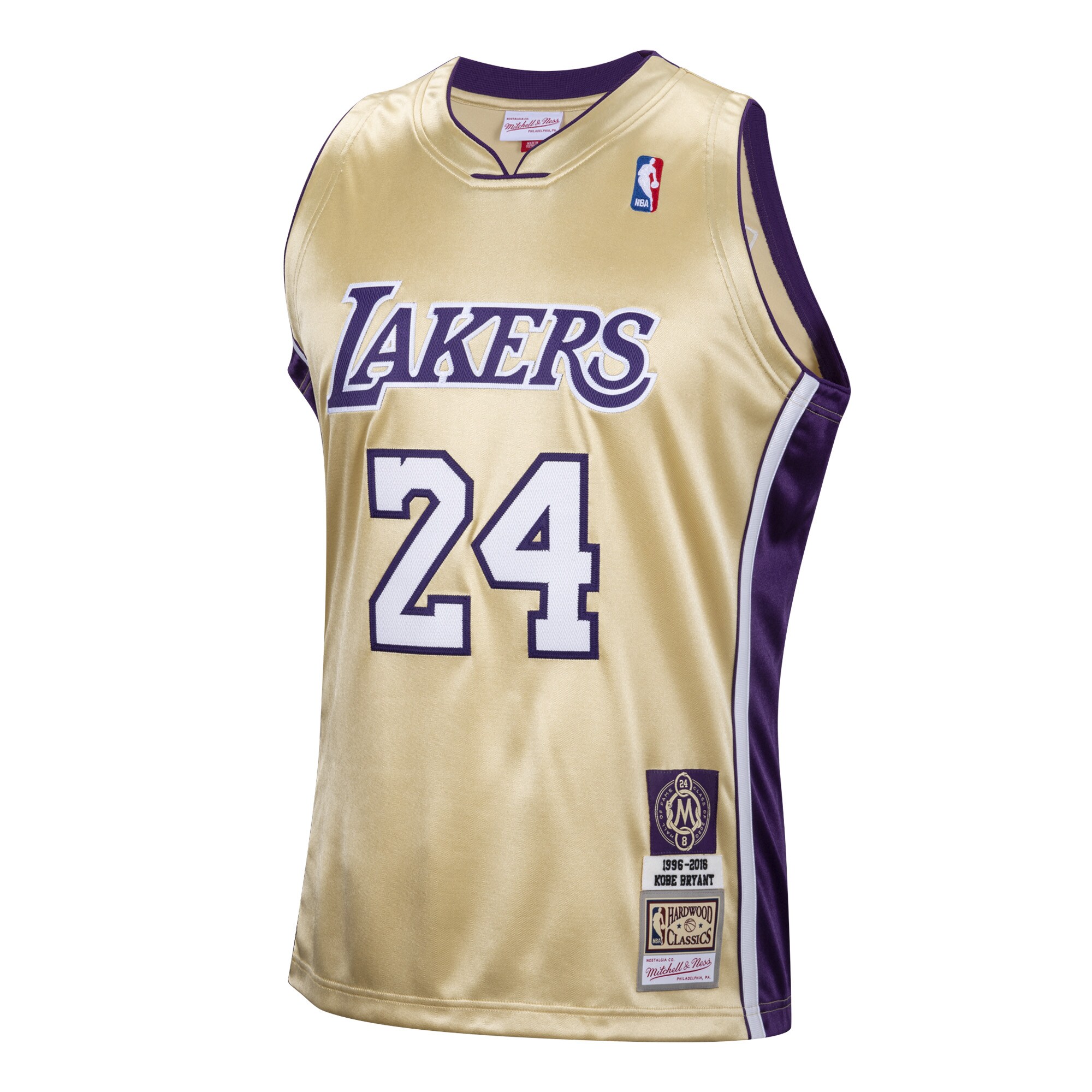 Alternative view of Kobe Bryant Los Angeles Lakers Mitchell & Ness Hall Of Fame Class Of 2020 #24 Authentic Hardwood Classics Jersey - Gold