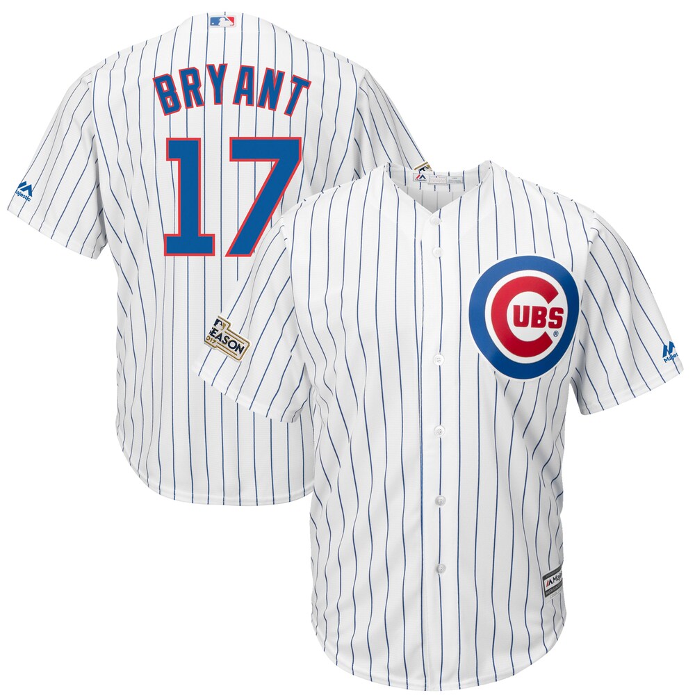 Kris Bryant Chicago Cubs Majestic 2017 Postseason Cool Base Player Jersey - White