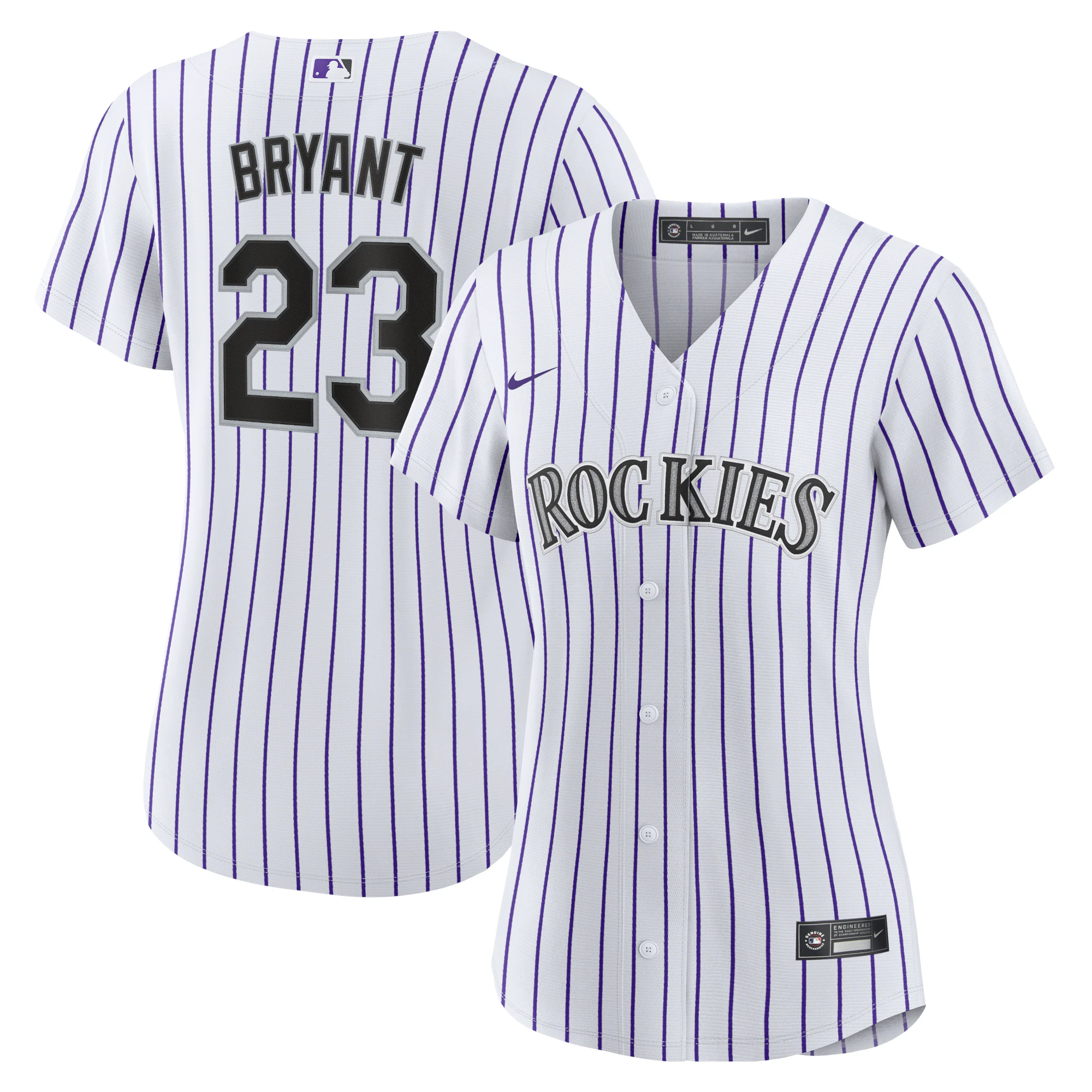 Kris Bryant Colorado Rockies Women’s Replica Player Jersey – White/purple