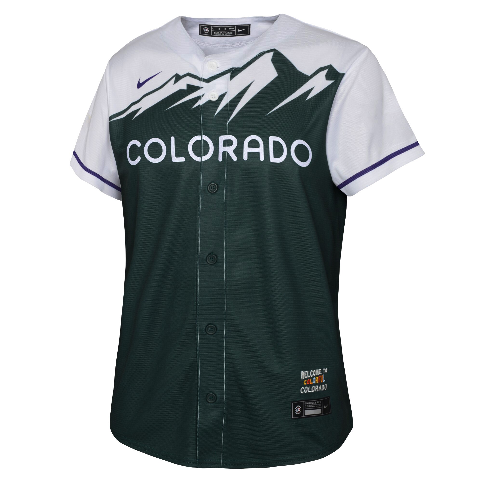 Alternative view of Kris Bryant Colorado Rockies Youth City Connect Replica Player Jersey - Green