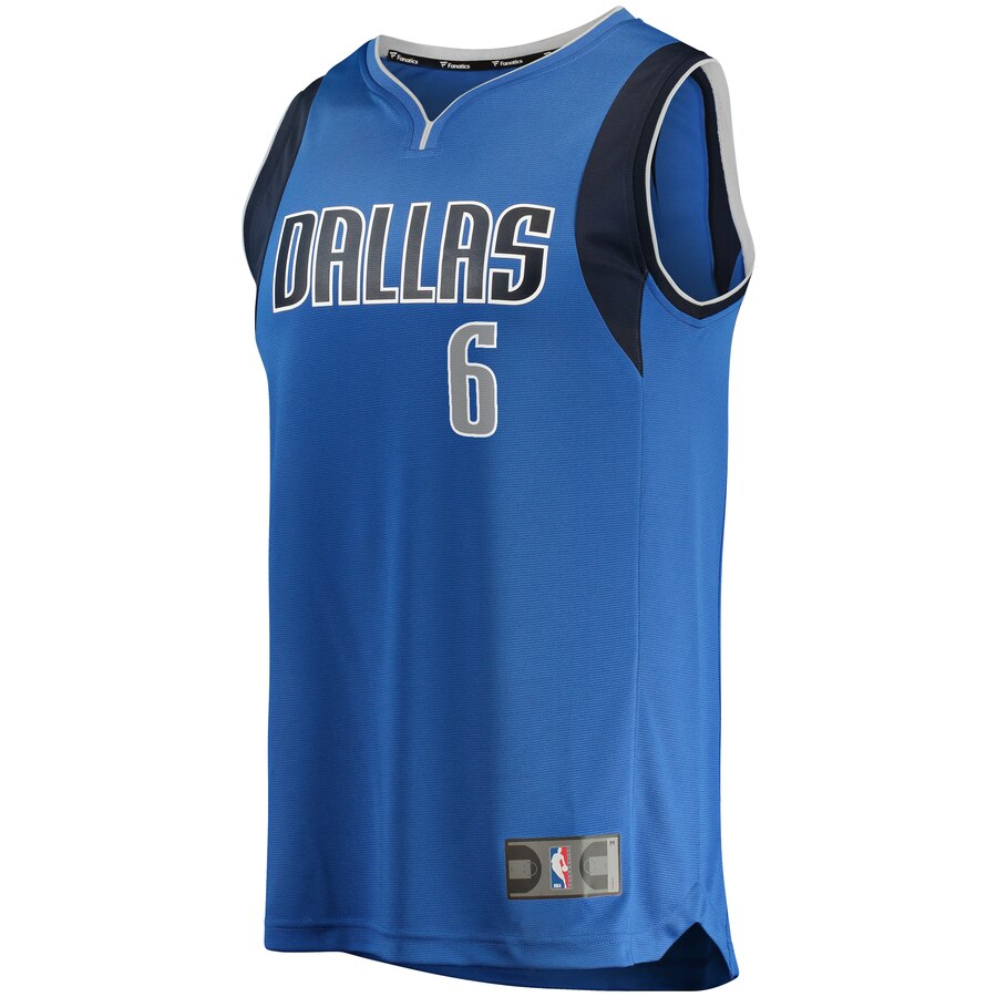 Alternative view of Kristaps Porzingis Dallas Mavericks Fanatics Branded Fast Break Replica Player Jersey - Blue - Icon Edition