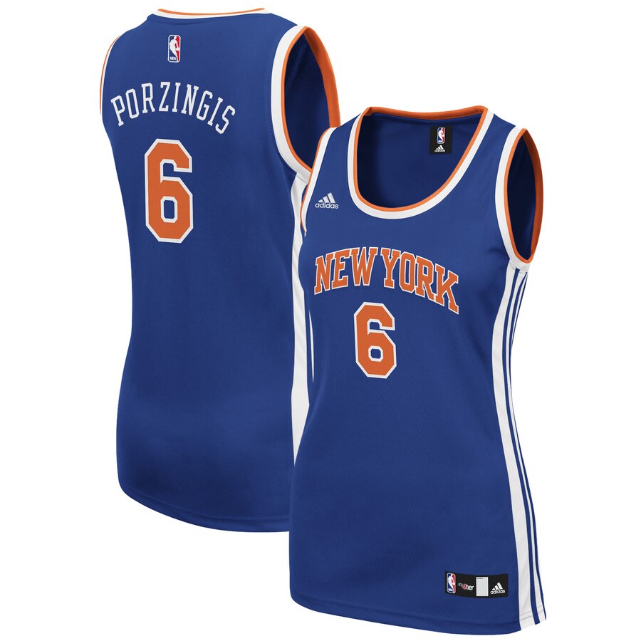 Kristaps Porzingis New York Knicks Adidas Women's Replica Road Jersey - Royal