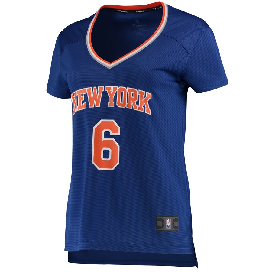 Alternative view of Kristaps Porzingis New York Knicks Fanatics Branded Women's Fast Break Replica Jersey Royal - Icon Edition