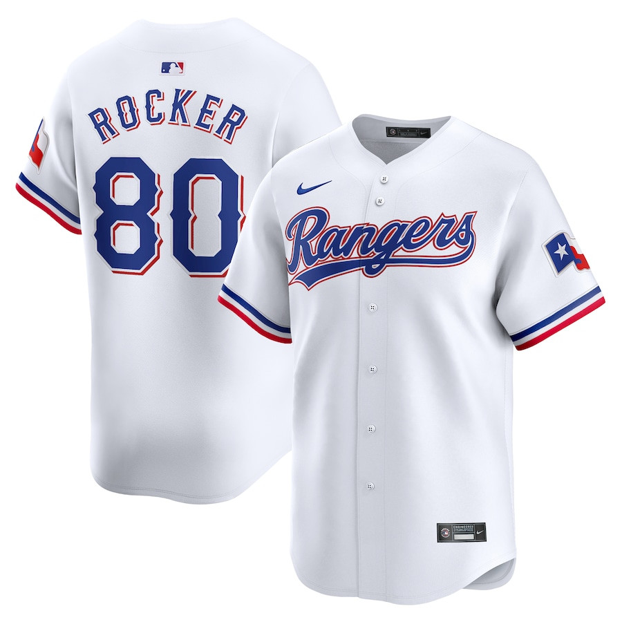 Kumar Rocker 80 Texas Rangers Home Limited Player Men Jersey - White - JS378 