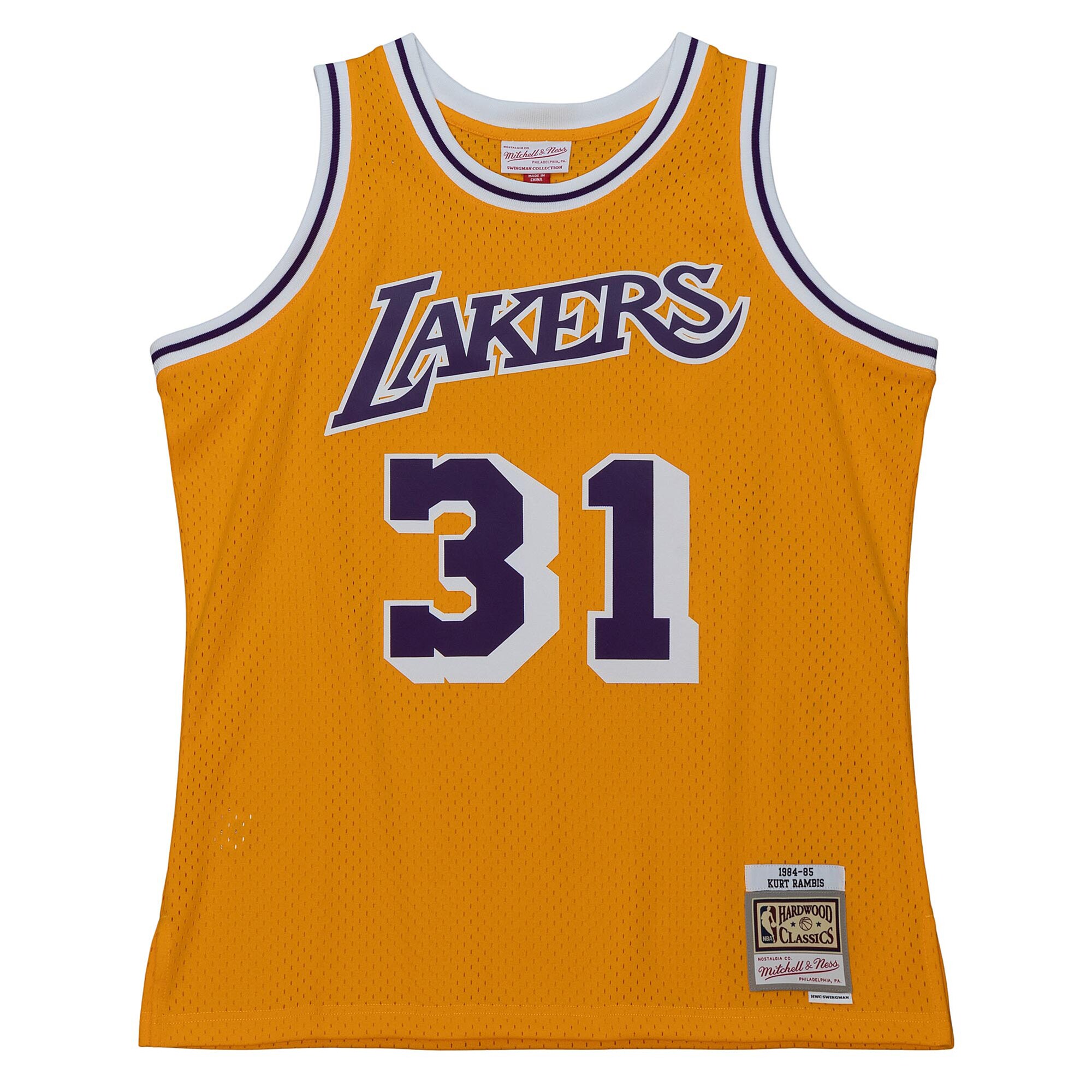 Alternative view of Kurt Rambis Los Angeles Lakers Mitchell & Ness 1984/85 Swingman Jersey - Gold