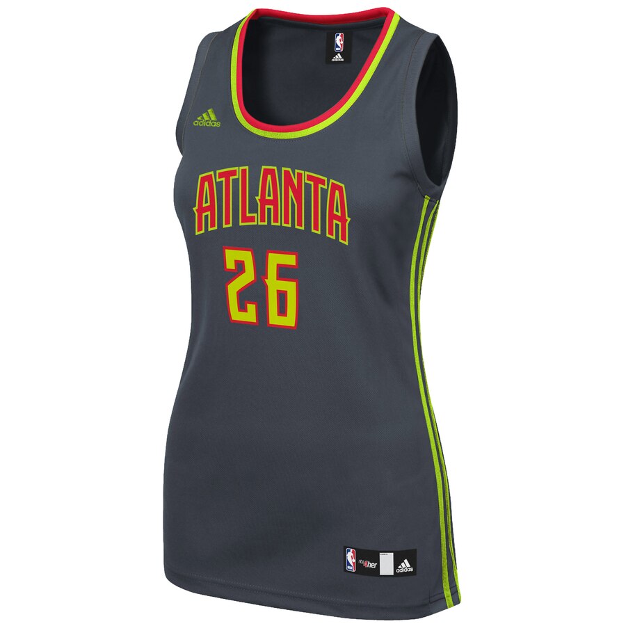 Alternative view of Kyle Korver Atlanta Hawks Adidas Women's Road Replica Jersey - Charcoal