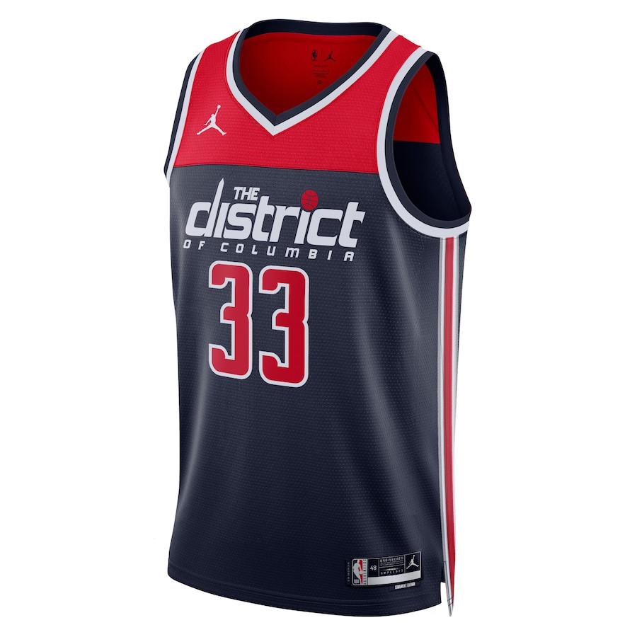 Alternative view of Kyle Kuzma 33 Washington Wizards Unisex Swingman Jersey - Statement Edition - Navy - JS475 