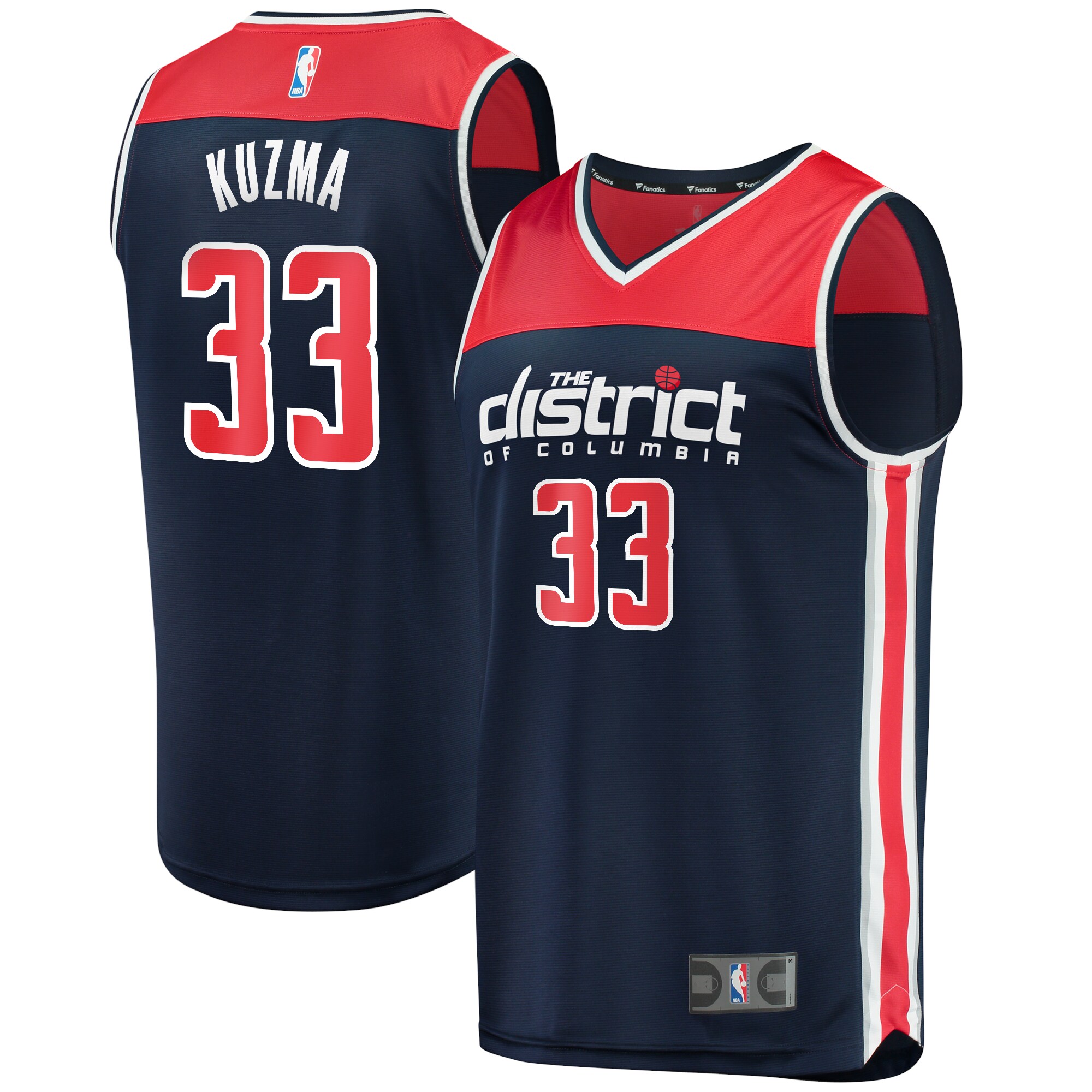 Alternative view of Kyle Kuzma Washington Wizards Fanatics Branded Fast Break Replica Player Jersey - Statement Edition - Navy