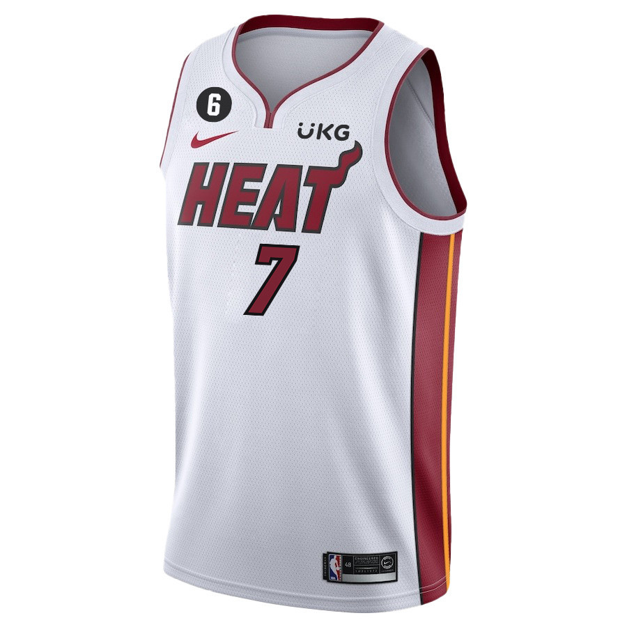 Alternative view of Kyle Lowry 7 Miami Heat Final Champions 2023 Swingman Jersey - White - JS853 