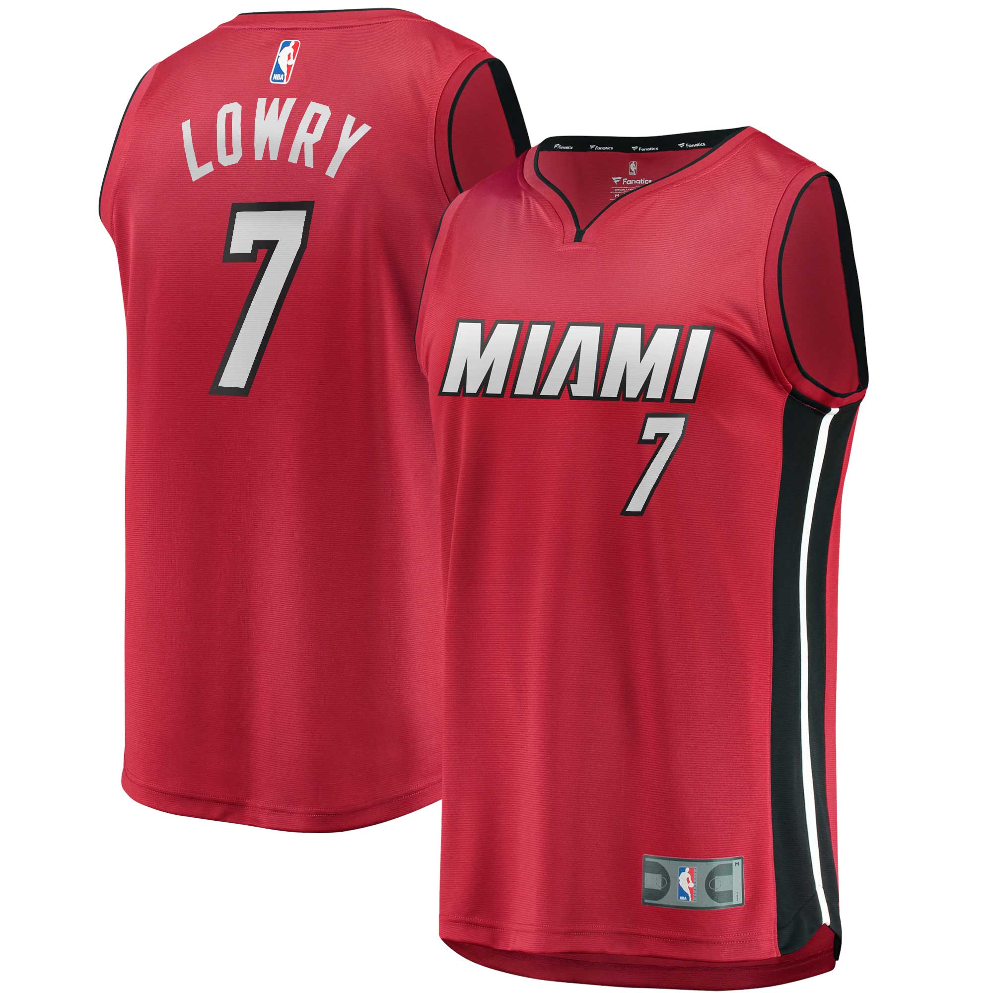 Alternative view of Kyle Lowry Miami Heat Fanatics Branded Fast Break Replica Player Jersey - Statement Edition - Red