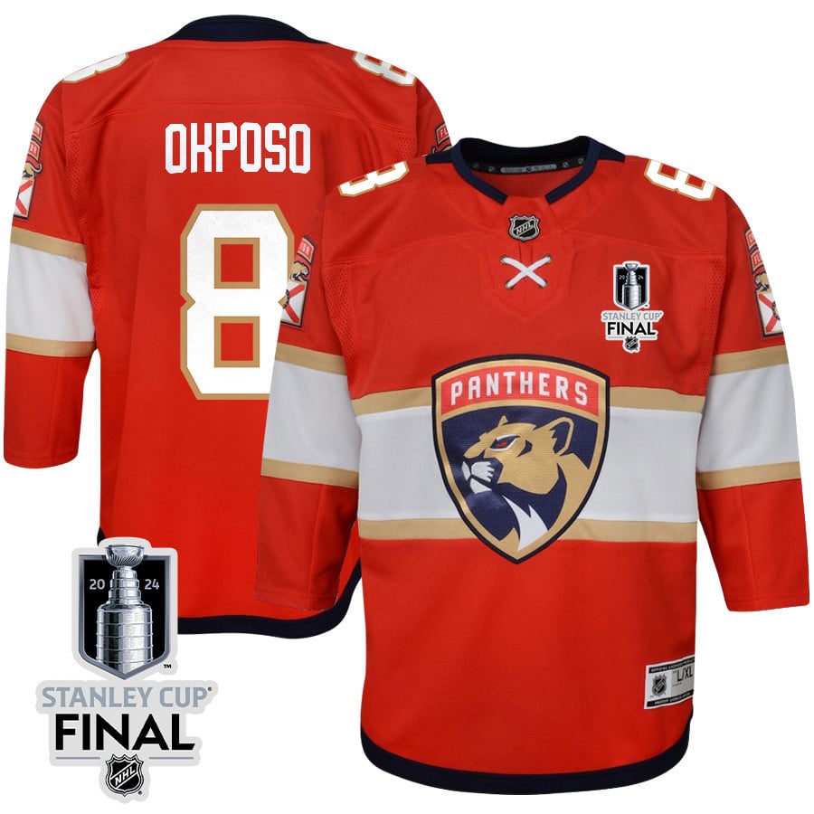 Kyle Okposo 8 Florida Panthers 2024 STANLEY CUP Final Youth Home Breakaway Jersey - Red - JS803 
