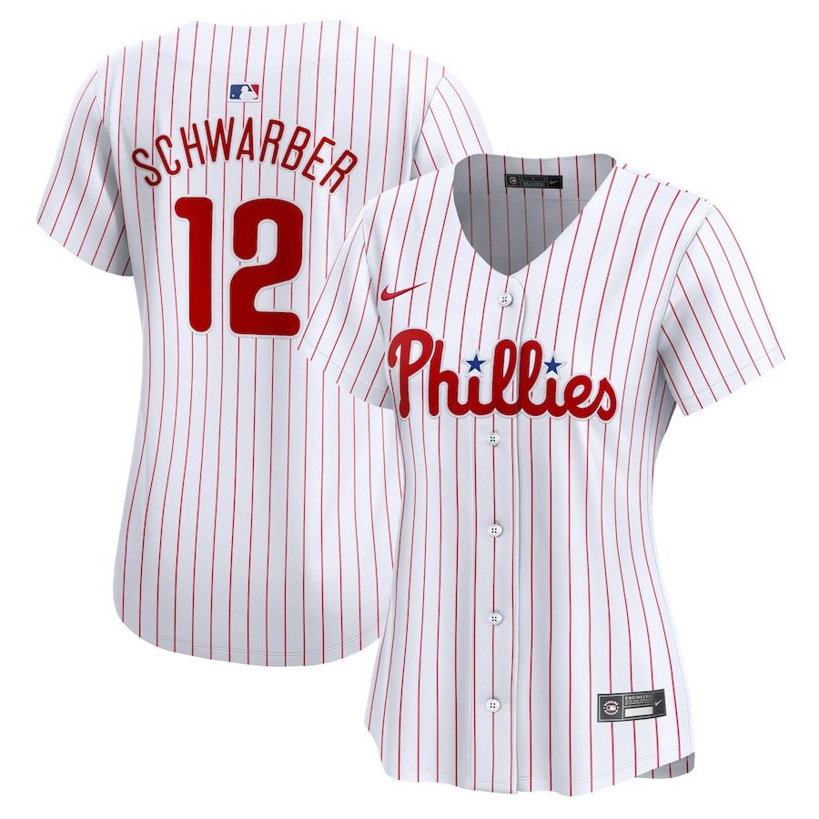 Kyle Schwarber 12 Philadelphia Phillies Women Home Limited Player Jersey - White 