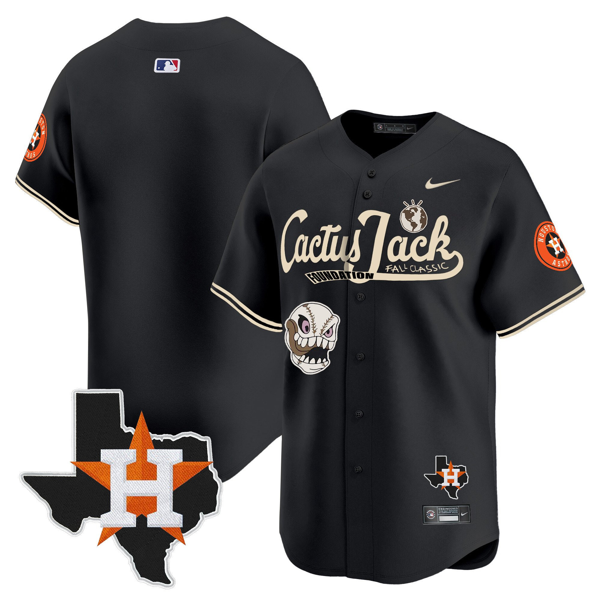 Alternative view of Kyle Tucker 30 Houston Astros Cactus Jack Foundation Fall Classic Black Limited Jersey - Men 