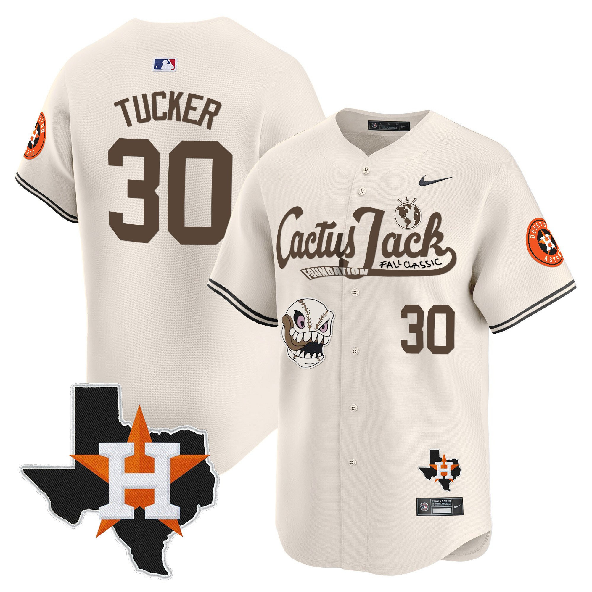 Alternative view of Kyle Tucker 30 Houston Astros Cactus Jack Foundation Fall Classic Limited Jersey - Men 