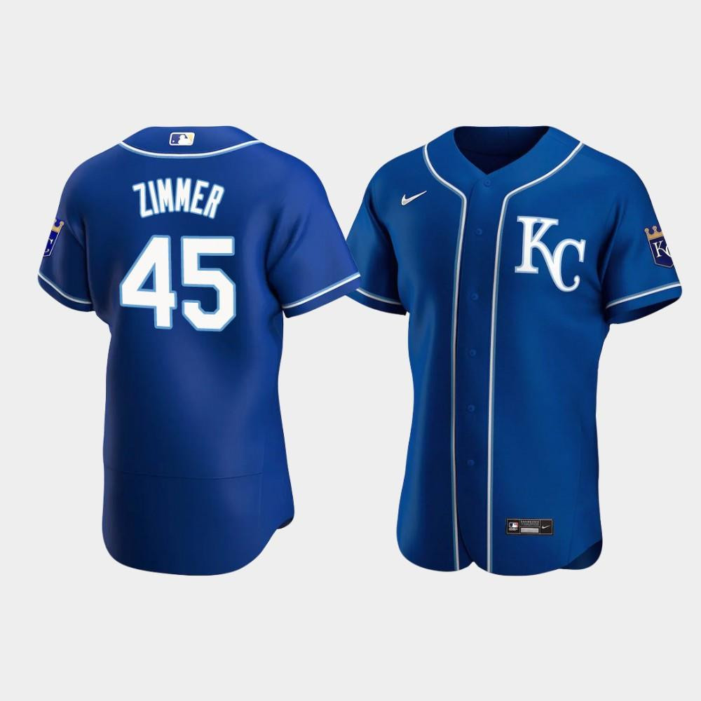 Kyle Zimmer 45 Kansas City Royals Royal Alternate Jersey Jersey 