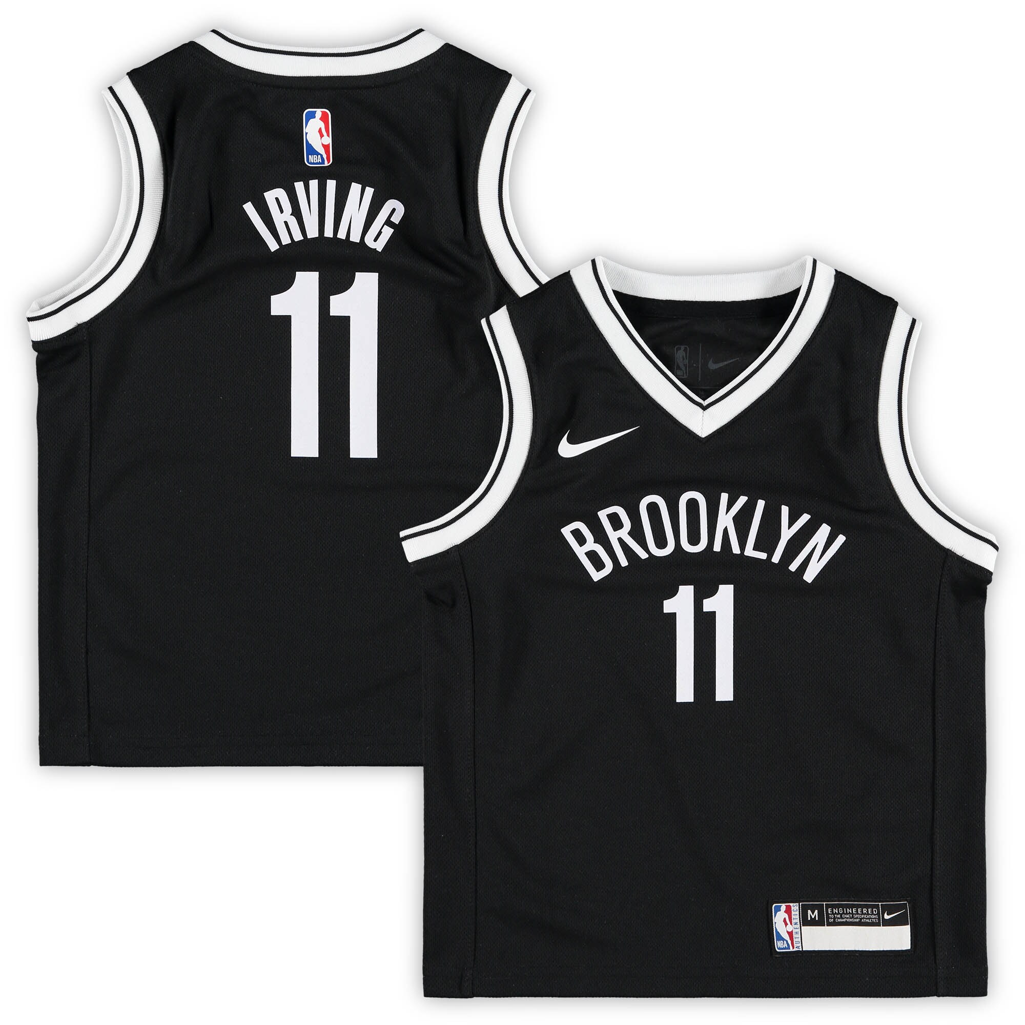 Alternative view of Kyrie Irving Brooklyn Nets Preschool 2019/20 Jersey - Black - Icon Edition