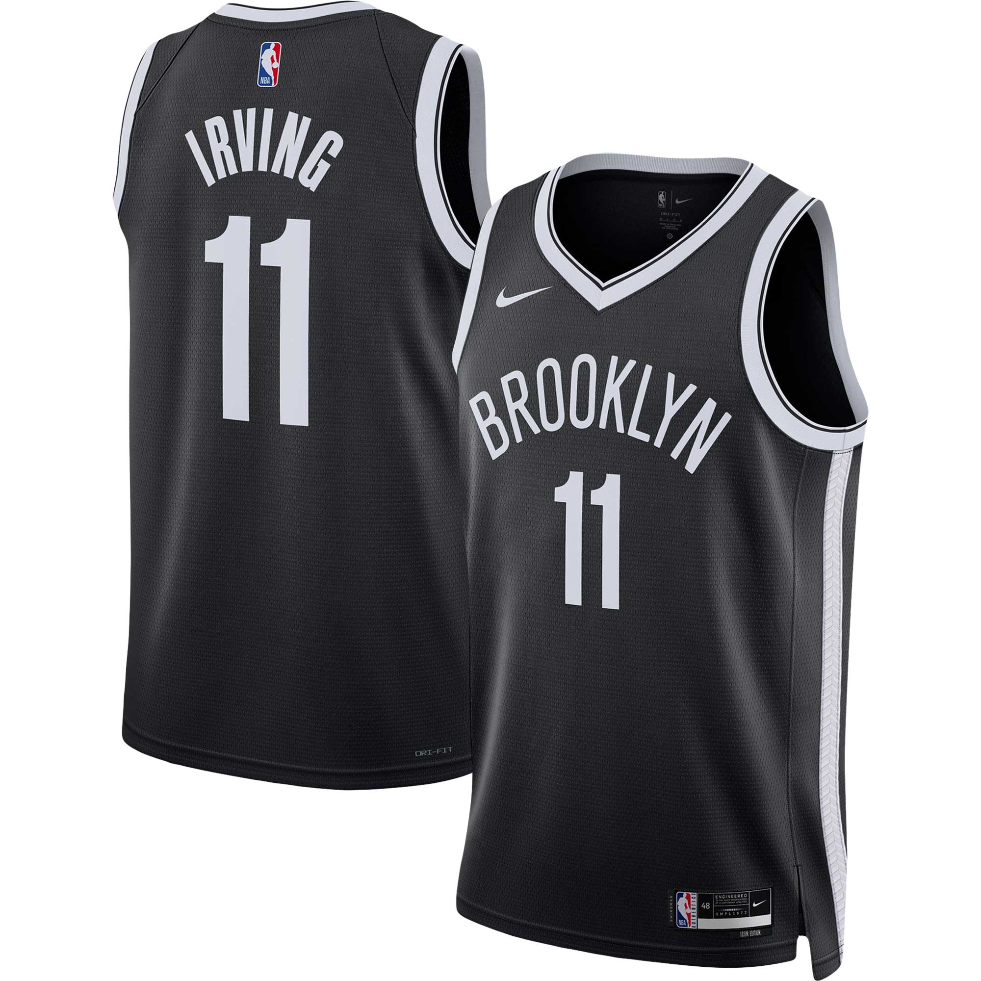 Alternative view of Kyrie Irving Brooklyn Nets Unisex 2020/21 Swingman Jersey - Icon Edition - Black