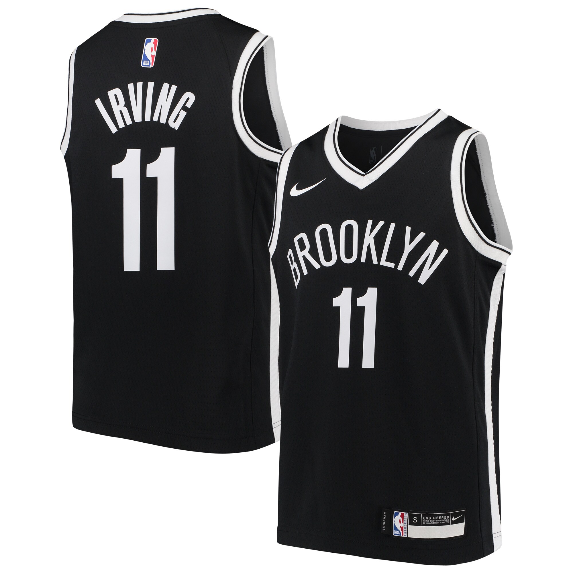 Alternative view of Kyrie Irving Brooklyn Nets Youth Swingman Jersey - Icon Edition - Black