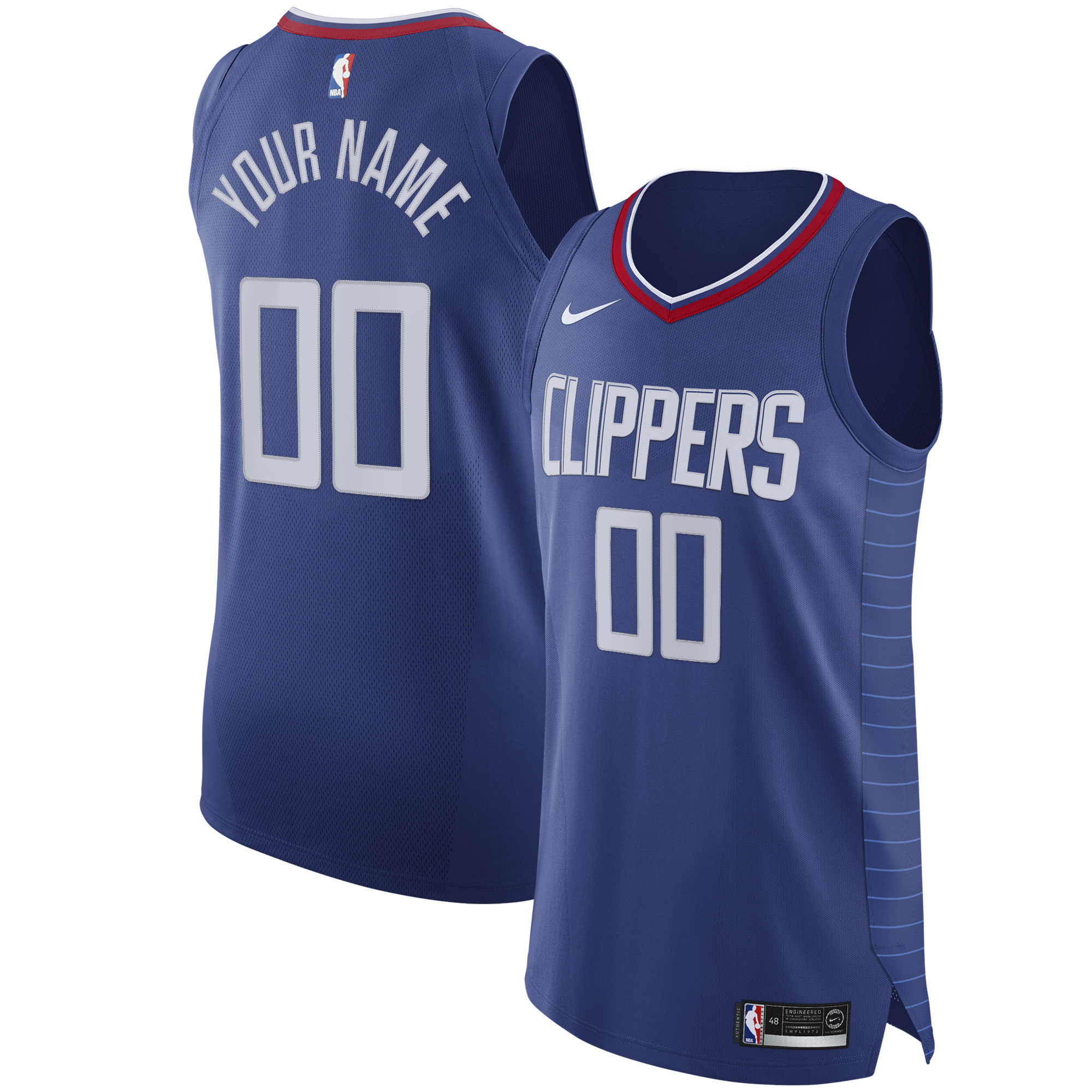 La Clippers 2020/21 Authentic Custom Jersey Blue - Icon Edition