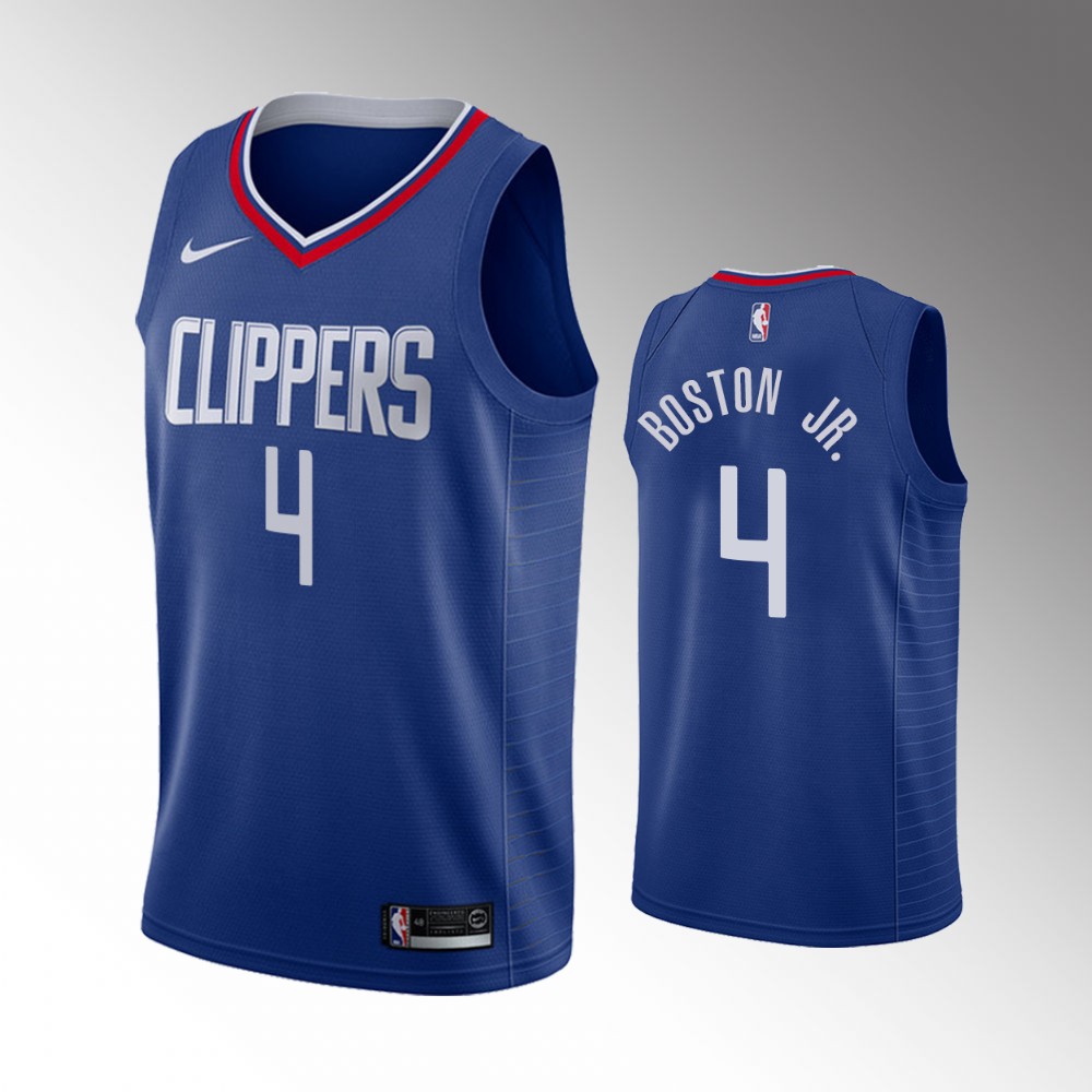 La Clippers #4 Brandon Boston Jr. Icon Edition Blue Jersey