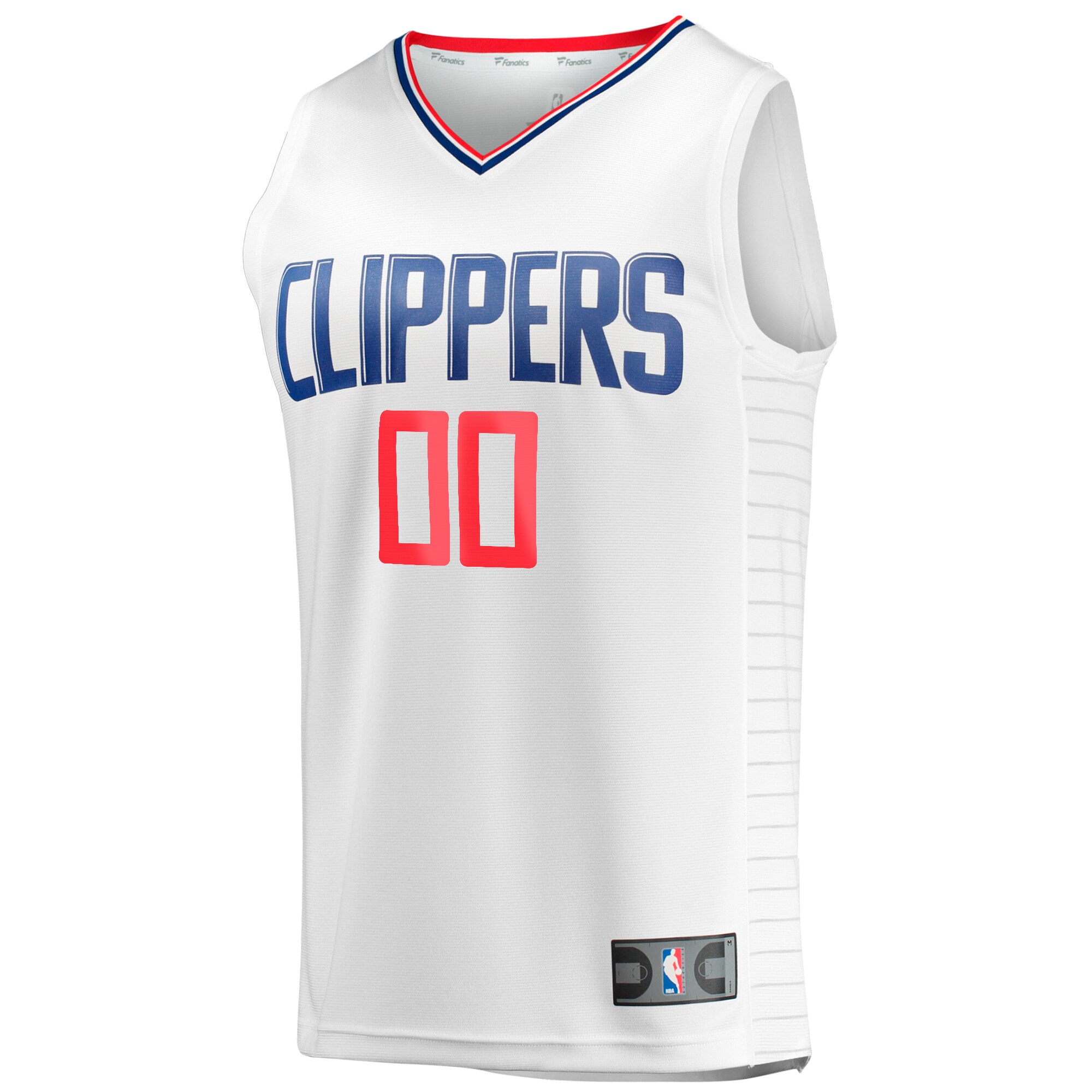 Alternative view of La Clippers Fanatics Fast Break Custom Replica Jersey - Association Edition - White